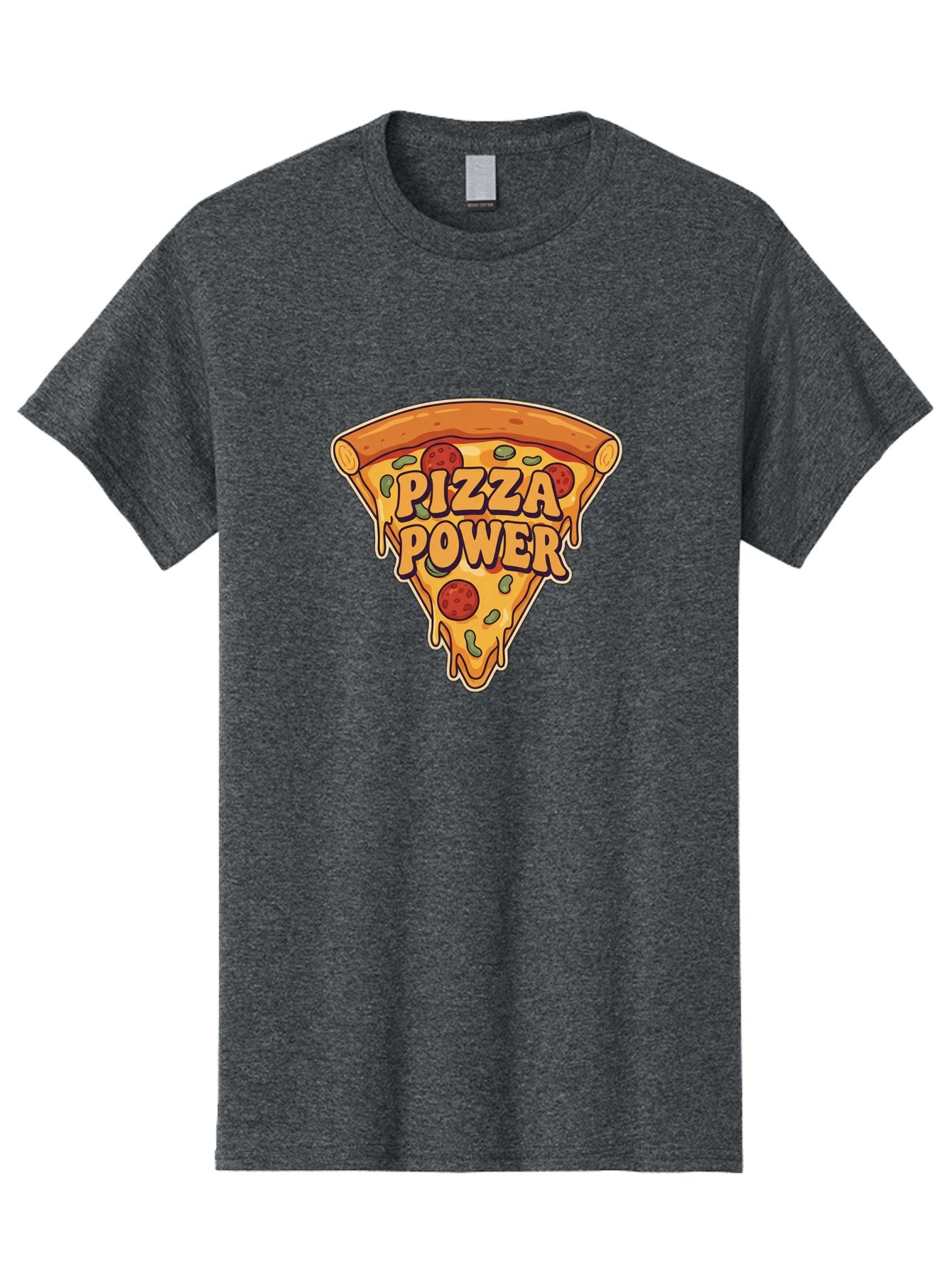 Pizza-Power Men'S Graphic Tee, 100% Cotton, Comfortable Casual Summer Wear, Machine Washable, Pizza Slice, Melted Cheese, Pepperoni Pizza, Jalapenos, Cartoon Style, Food Illustration, Melted Mozzarella, Pizza Toppings Bac267 7