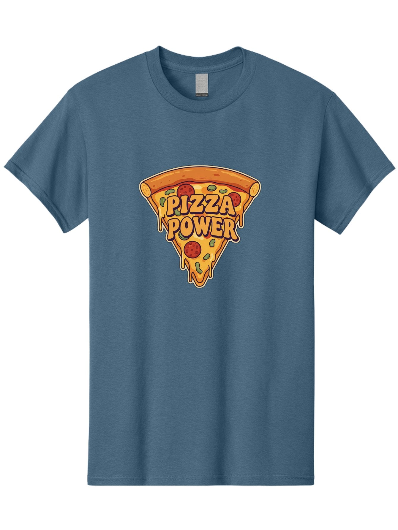 Pizza-Power Men'S Graphic Tee, 100% Cotton, Comfortable Casual Summer Wear, Machine Washable, Pizza Slice, Melted Cheese, Pepperoni Pizza, Jalapenos, Cartoon Style, Food Illustration, Melted Mozzarella, Pizza Toppings Bac267 11