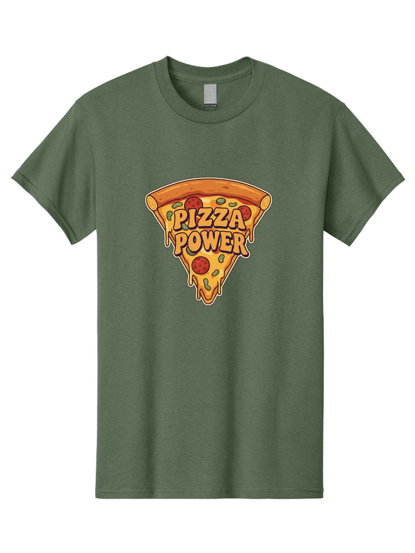 Pizza-Power Men'S Graphic Tee, 100% Cotton, Comfortable Casual Summer Wear, Machine Washable, Pizza Slice, Melted Cheese, Pepperoni Pizza, Jalapenos, Cartoon Style, Food Illustration, Melted Mozzarella, Pizza Toppings Bac267 13