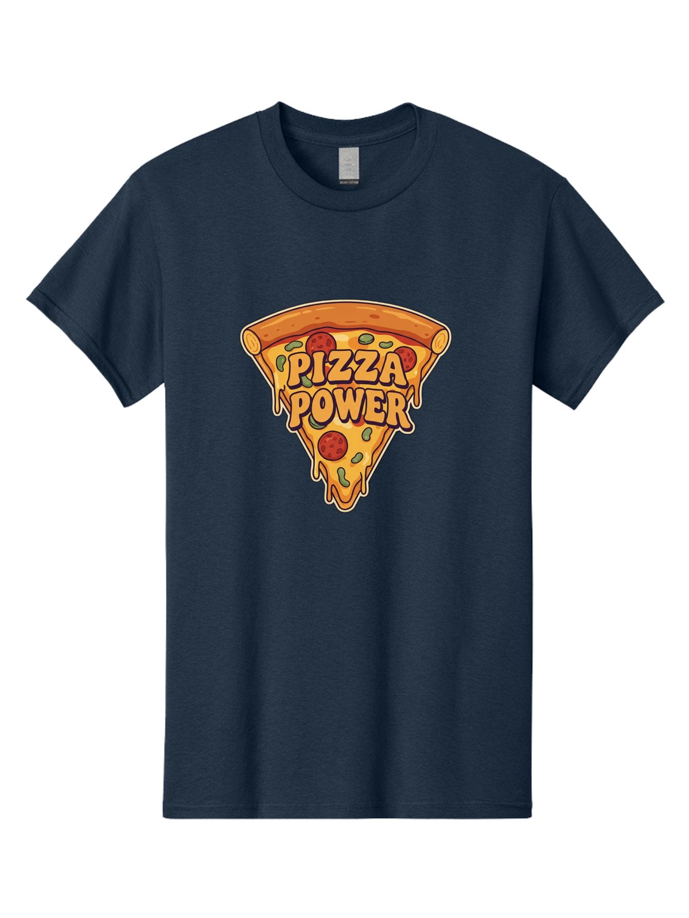 Pizza-Power Men'S Graphic Tee, 100% Cotton, Comfortable Casual Summer Wear, Machine Washable, Pizza Slice, Melted Cheese, Pepperoni Pizza, Jalapenos, Cartoon Style, Food Illustration, Melted Mozzarella, Pizza Toppings Bac267 4