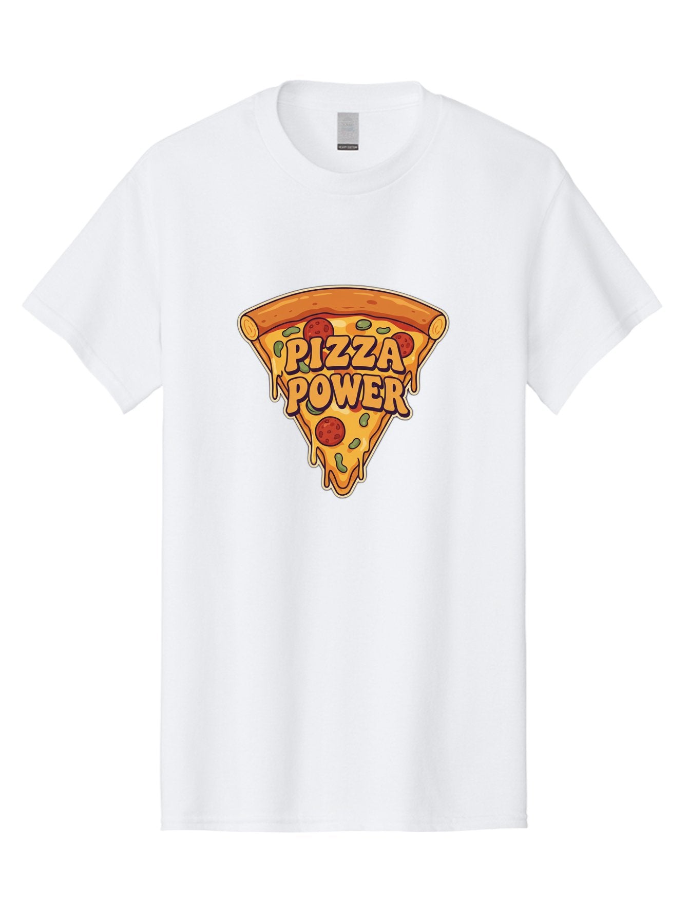 Pizza-Power Men'S Graphic Tee, 100% Cotton, Comfortable Casual Summer Wear, Machine Washable, Pizza Slice, Melted Cheese, Pepperoni Pizza, Jalapenos, Cartoon Style, Food Illustration, Melted Mozzarella, Pizza Toppings Bac267 15
