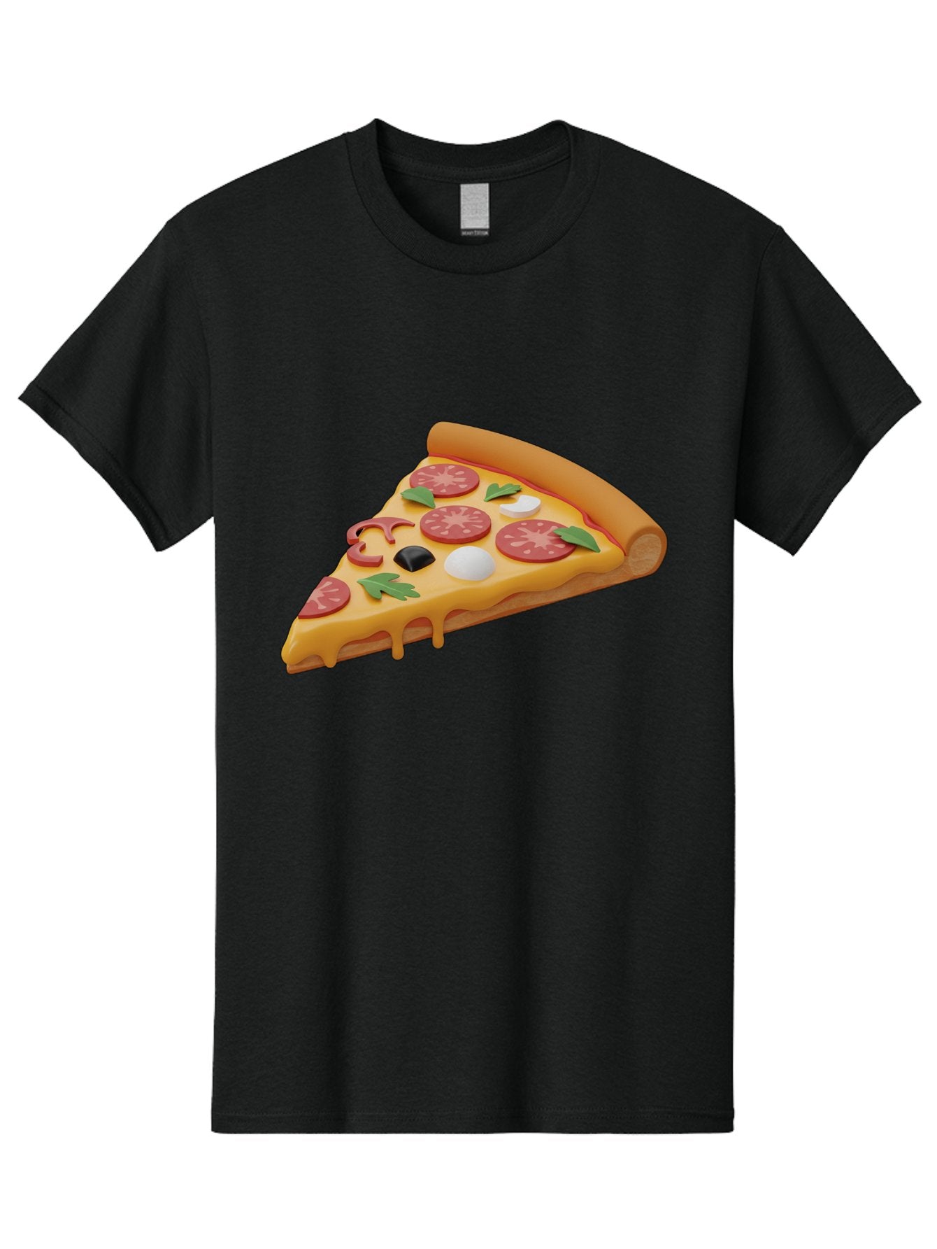 Pizza-Slice-1 Men'S Graphic Tee, 100% Cotton, Comfortable Casual Summer Wear, Machine Washable, Pizza Slice, Pepperoni Pizza, Melted Cheese, Italian Food, Cheese Pizza, Olives, Garlic, Basil Leaves, Pepperoni Slices, Gourmet Pizza Bac269 9