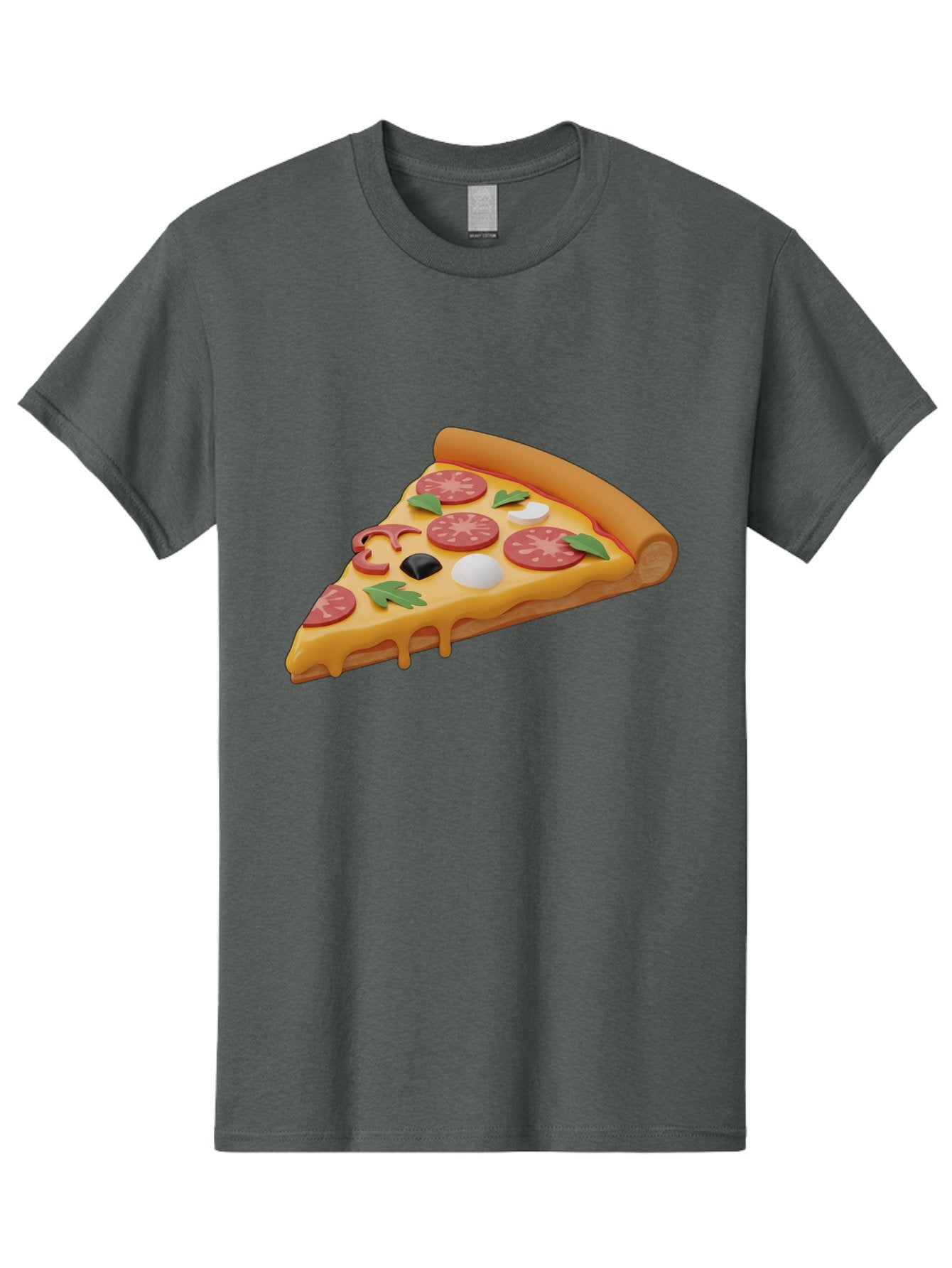 Pizza-Slice-1 Men'S Graphic Tee, 100% Cotton, Comfortable Casual Summer Wear, Machine Washable, Pizza Slice, Pepperoni Pizza, Melted Cheese, Italian Food, Cheese Pizza, Olives, Garlic, Basil Leaves, Pepperoni Slices, Gourmet Pizza Bac269