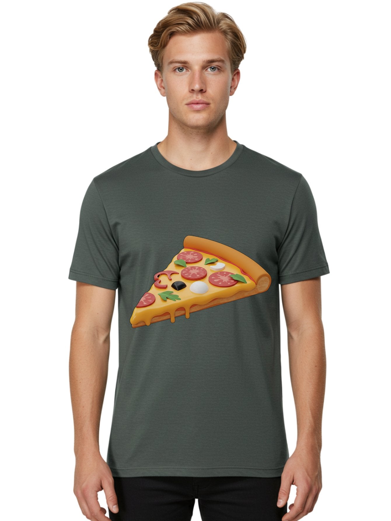 Pizza-Slice-1 Men'S Graphic Tee, 100% Cotton, Comfortable Casual Summer Wear, Machine Washable, Pizza Slice, Pepperoni Pizza, Melted Cheese, Italian Food, Cheese Pizza, Olives, Garlic, Basil Leaves, Pepperoni Slices, Gourmet Pizza Bac269 19