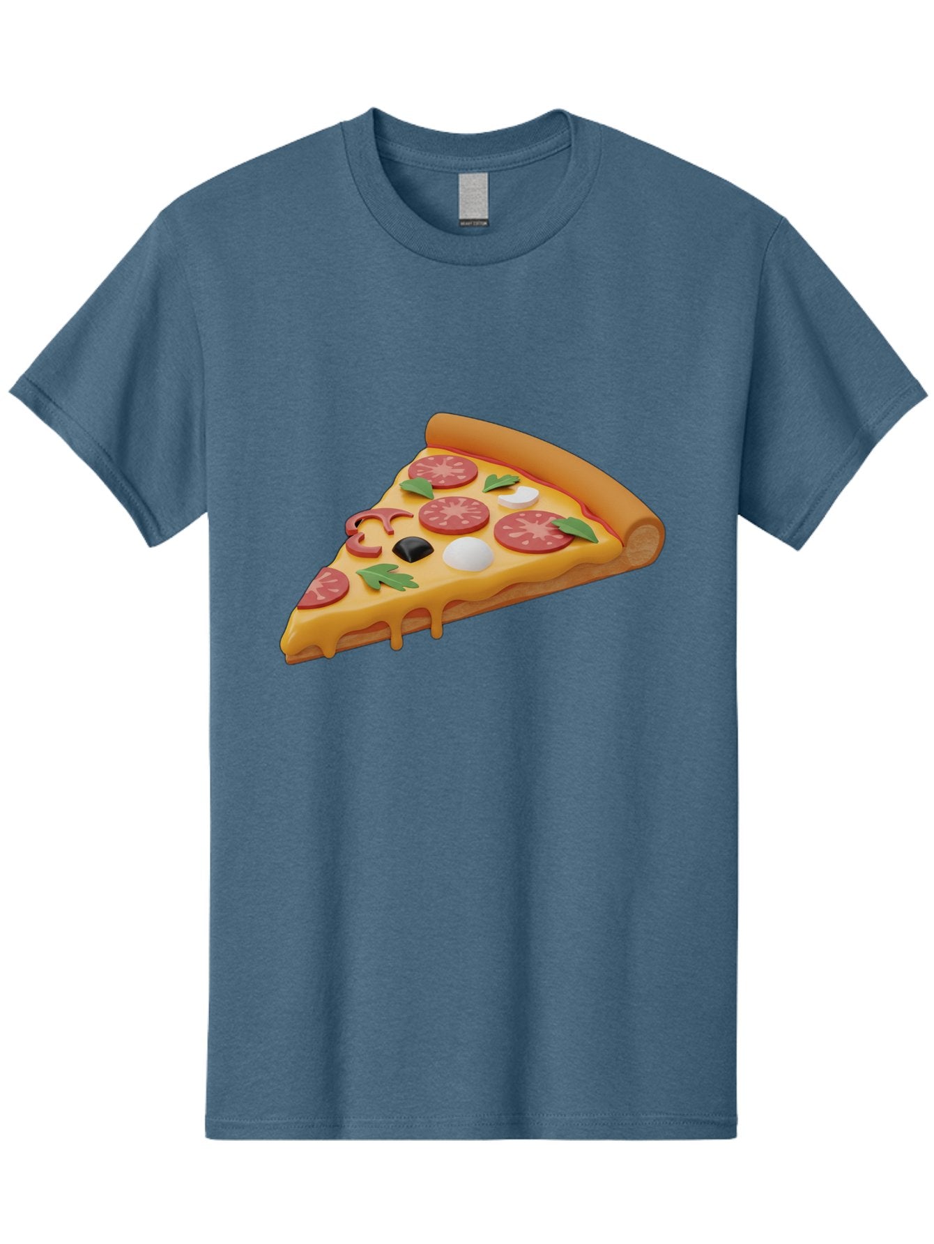 Pizza-Slice-1 Men'S Graphic Tee, 100% Cotton, Comfortable Casual Summer Wear, Machine Washable, Pizza Slice, Pepperoni Pizza, Melted Cheese, Italian Food, Cheese Pizza, Olives, Garlic, Basil Leaves, Pepperoni Slices, Gourmet Pizza Bac269 14