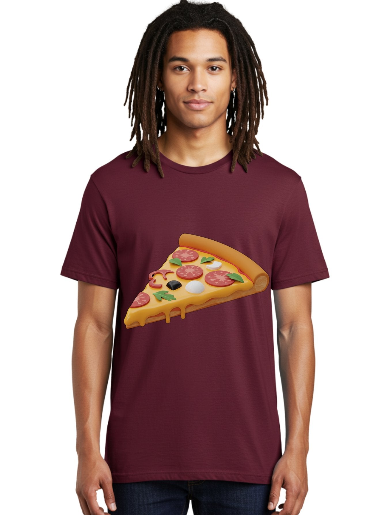Pizza-Slice-1 Men'S Graphic Tee, 100% Cotton, Comfortable Casual Summer Wear, Machine Washable, Pizza Slice, Pepperoni Pizza, Melted Cheese, Italian Food, Cheese Pizza, Olives, Garlic, Basil Leaves, Pepperoni Slices, Gourmet Pizza Bac269 20
