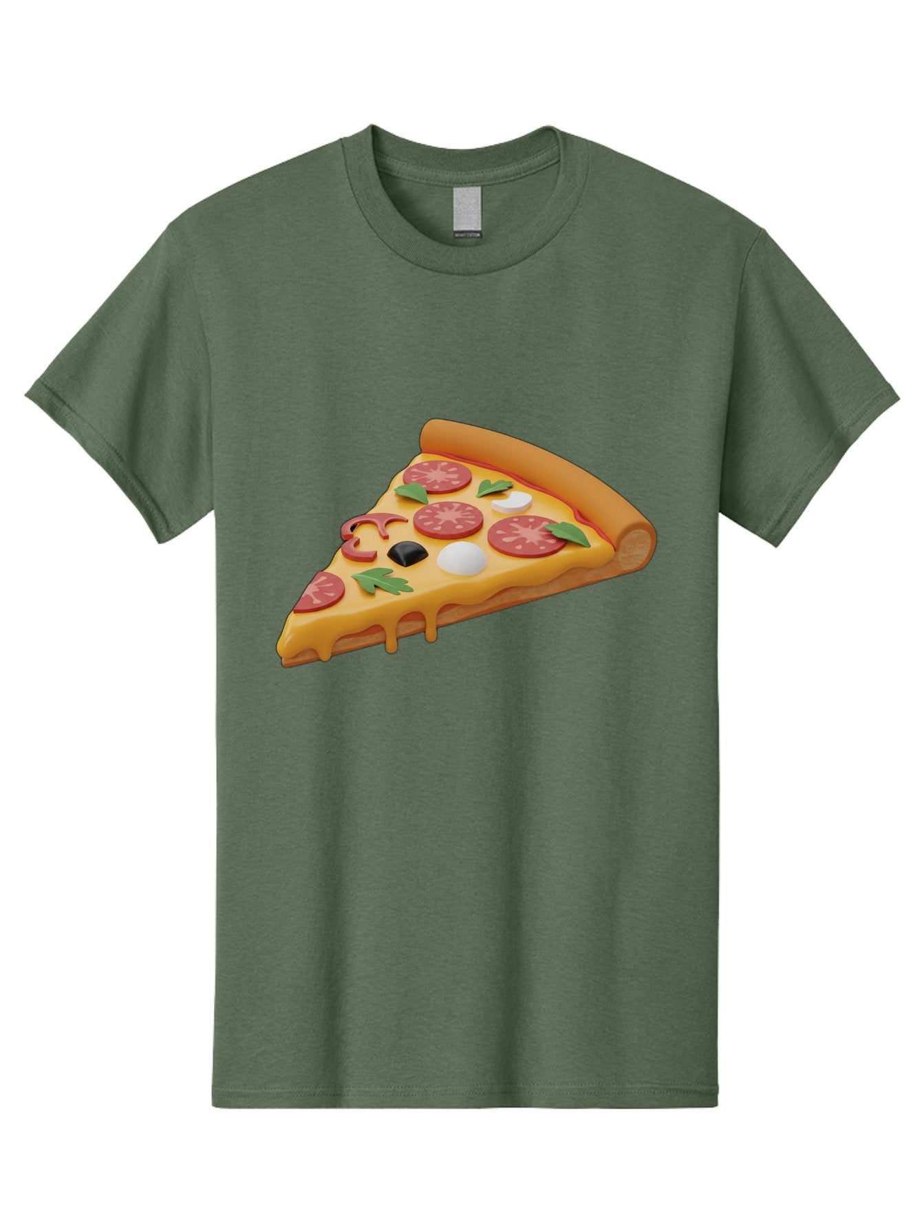 Pizza-Slice-1 Men'S Graphic Tee, 100% Cotton, Comfortable Casual Summer Wear, Machine Washable, Pizza Slice, Pepperoni Pizza, Melted Cheese, Italian Food, Cheese Pizza, Olives, Garlic, Basil Leaves, Pepperoni Slices, Gourmet Pizza Bac269 7