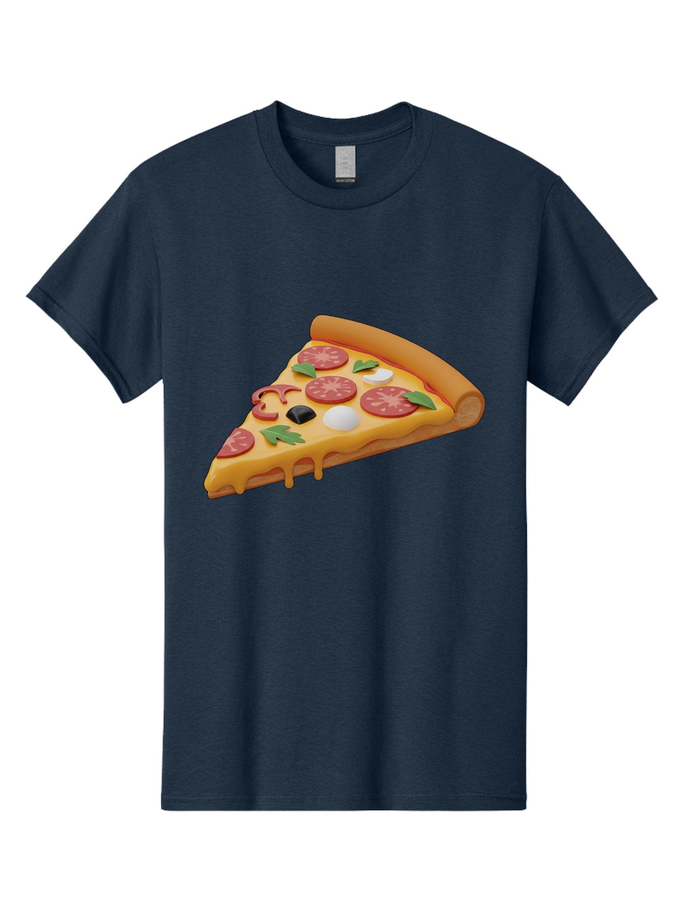 Pizza-Slice-1 Men'S Graphic Tee, 100% Cotton, Comfortable Casual Summer Wear, Machine Washable, Pizza Slice, Pepperoni Pizza, Melted Cheese, Italian Food, Cheese Pizza, Olives, Garlic, Basil Leaves, Pepperoni Slices, Gourmet Pizza Bac269