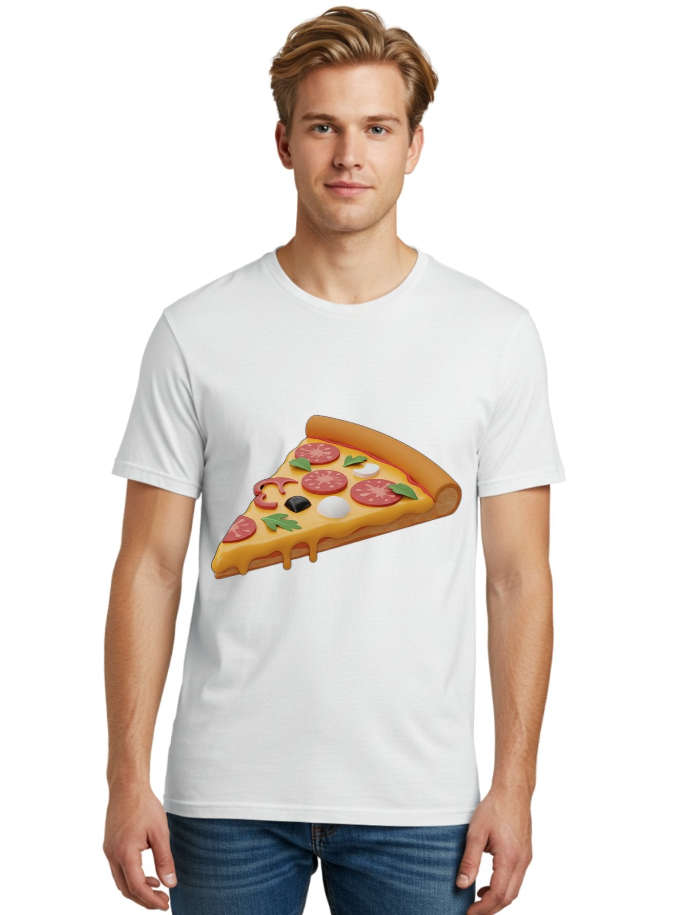 Pizza-Slice-1 Men'S Graphic Tee, 100% Cotton, Comfortable Casual Summer Wear, Machine Washable, Pizza Slice, Pepperoni Pizza, Melted Cheese, Italian Food, Cheese Pizza, Olives, Garlic, Basil Leaves, Pepperoni Slices, Gourmet Pizza Bac269 24