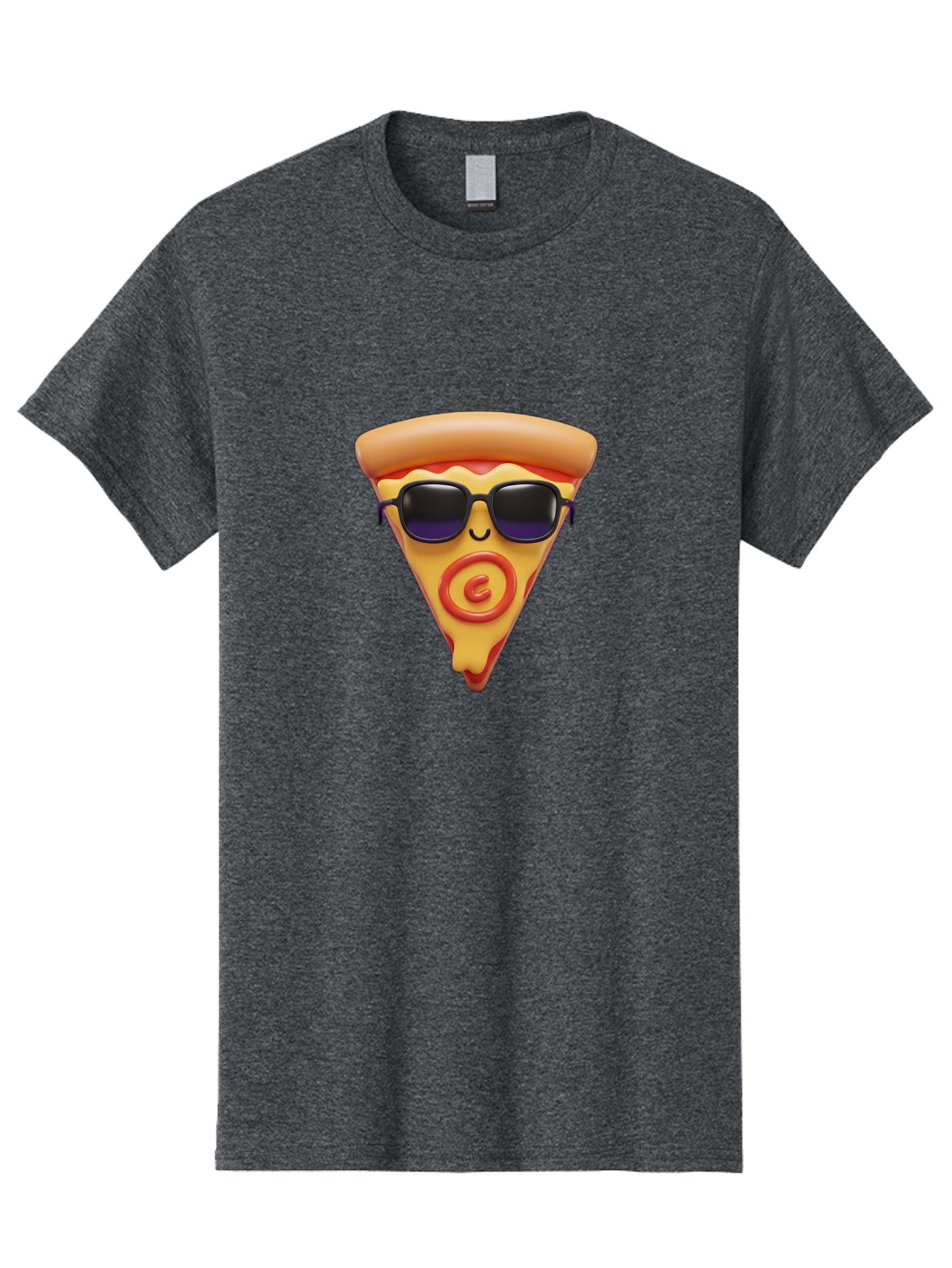 Pizza-Slice-10 Men'S Graphic Tee, 100% Cotton, Comfortable Casual Summer Wear, Machine Washable, Cartoon Pizza Slice, Smiling Face, Sunglasses, Red Swirl, Playful Design, Food Illustration, Whimsical Character, Trendy Vibe, Funny Graphic Bac270 6
