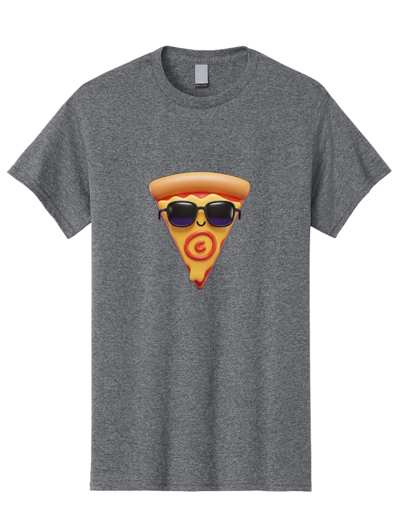 Pizza-Slice-10 Men'S Graphic Tee, 100% Cotton, Comfortable Casual Summer Wear, Machine Washable, Cartoon Pizza Slice, Smiling Face, Sunglasses, Red Swirl, Playful Design, Food Illustration, Whimsical Character, Trendy Vibe, Funny Graphic Bac270 13