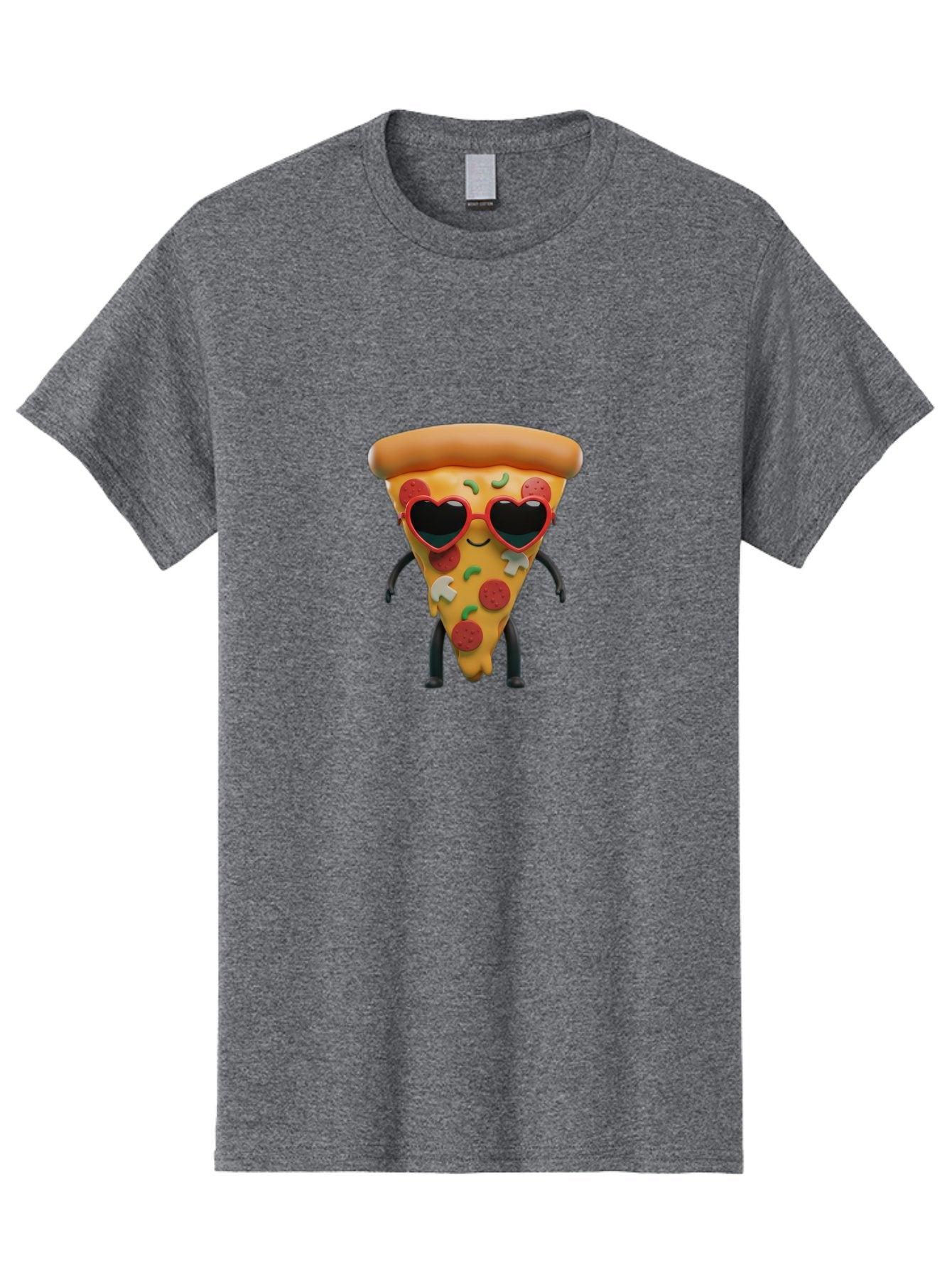 Pizza-Slice-11 Men'S Graphic Tee, 100% Cotton, Comfortable Casual Summer Wear, Machine Washable, Cartoon Pizza Slice, Heart-Shaped Sunglasses, Kawaii Character, Funny Face, Italian Food, Cartoon Food, Pepperoni Pizza, Cute Design, Bac271 14