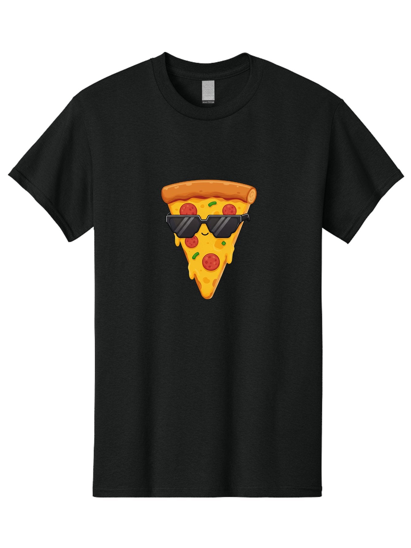 Pizza-Slice-12 Men'S Graphic Tee, 100% Cotton, Comfortable Casual Summer Wear, Machine Washable, Funny Pizza Slice, Cartoon Character, Sunglasses, Pepperoni Pizza, Melting Cheese, Casual Style, Laid-Back Vibe, Food Illustration, Quirky Design, Bac272 11