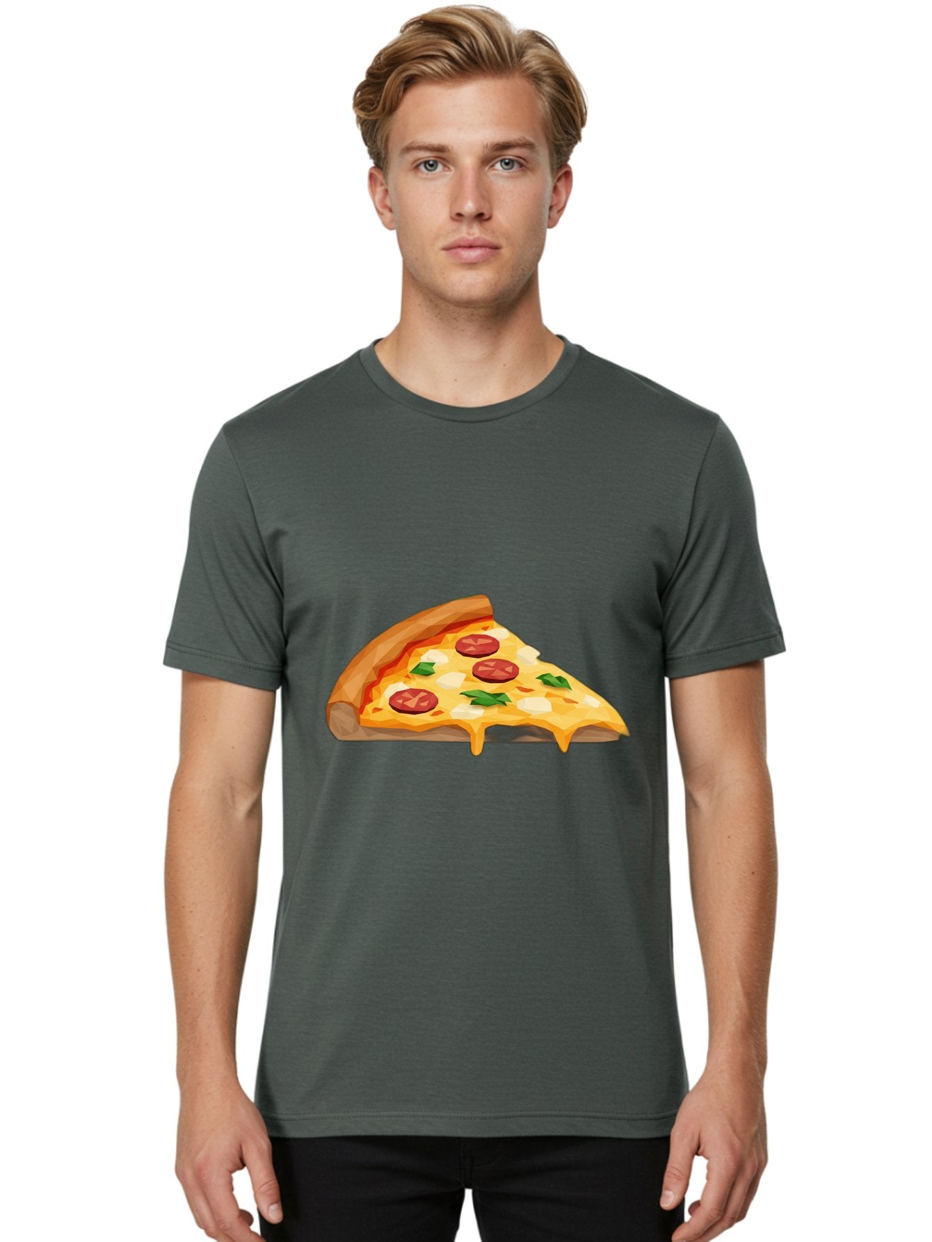 Pizza-Slice-16 Men'S Graphic Tee, 100% Cotton, Comfortable Casual Summer Wear, Machine Washable, Cheesy Pizza Slice, Melted Mozzarella Cheese, Pepperoni Toppings, Fresh Basil Leaves, Gooey Cheese Strings, Italian Cuisine, Savory Delight, Bac276 17