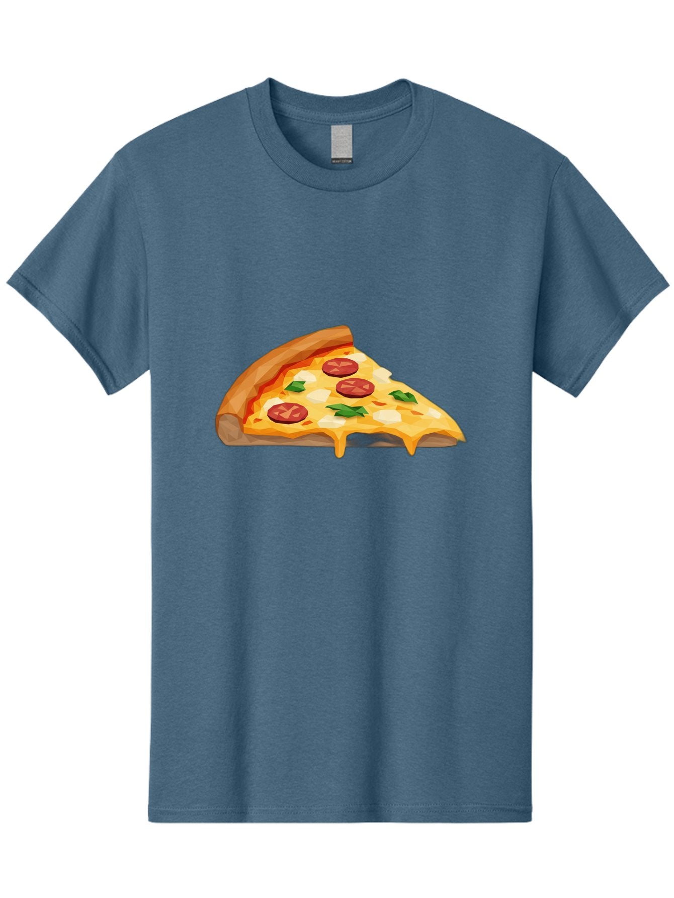Pizza-Slice-16 Men'S Graphic Tee, 100% Cotton, Comfortable Casual Summer Wear, Machine Washable, Cheesy Pizza Slice, Melted Mozzarella Cheese, Pepperoni Toppings, Fresh Basil Leaves, Gooey Cheese Strings, Italian Cuisine, Savory Delight, Bac276 3