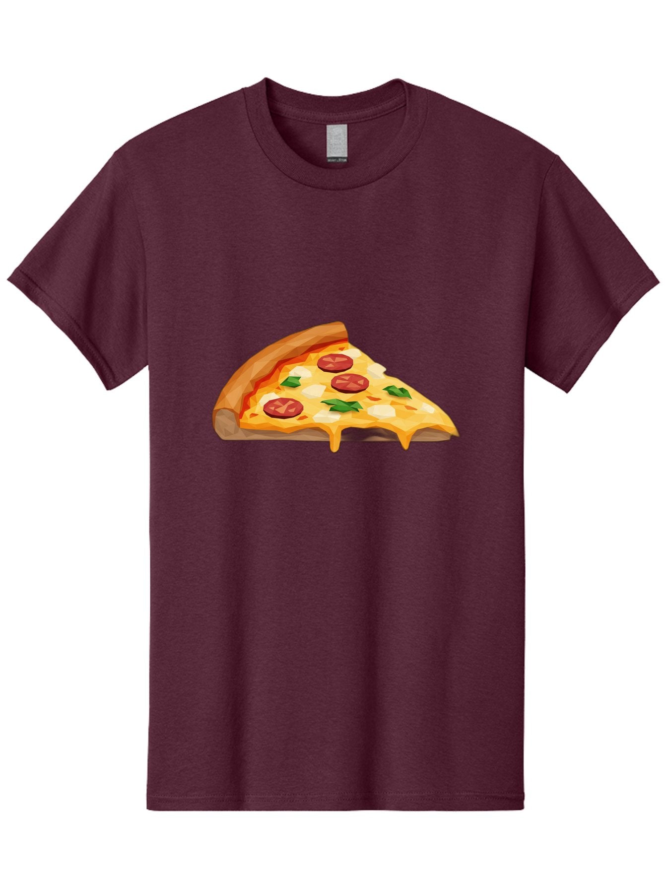 Pizza-Slice-16 Men'S Graphic Tee, 100% Cotton, Comfortable Casual Summer Wear, Machine Washable, Cheesy Pizza Slice, Melted Mozzarella Cheese, Pepperoni Toppings, Fresh Basil Leaves, Gooey Cheese Strings, Italian Cuisine, Savory Delight, Bac276