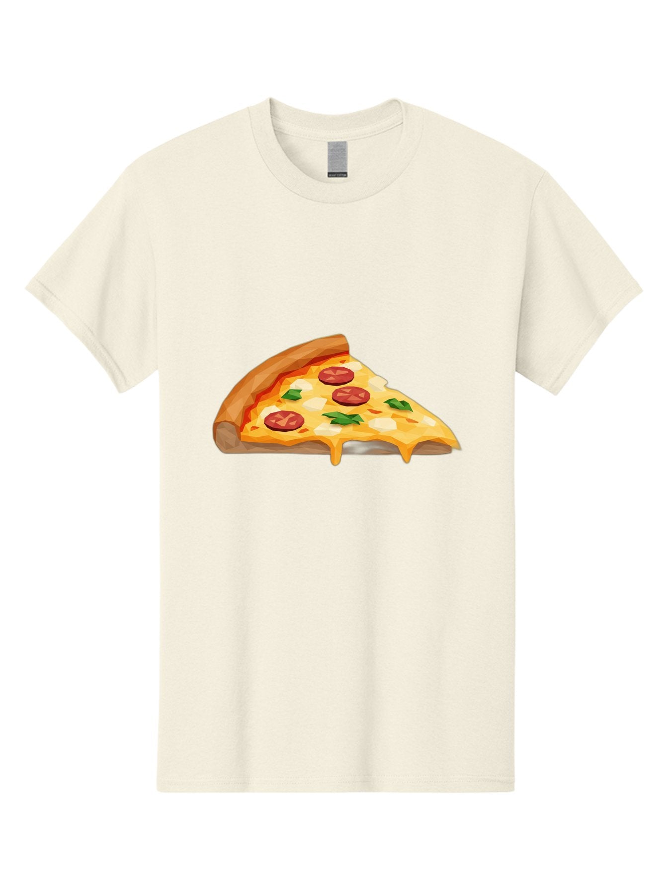Pizza-Slice-16 Men'S Graphic Tee, 100% Cotton, Comfortable Casual Summer Wear, Machine Washable, Cheesy Pizza Slice, Melted Mozzarella Cheese, Pepperoni Toppings, Fresh Basil Leaves, Gooey Cheese Strings, Italian Cuisine, Savory Delight, Bac276