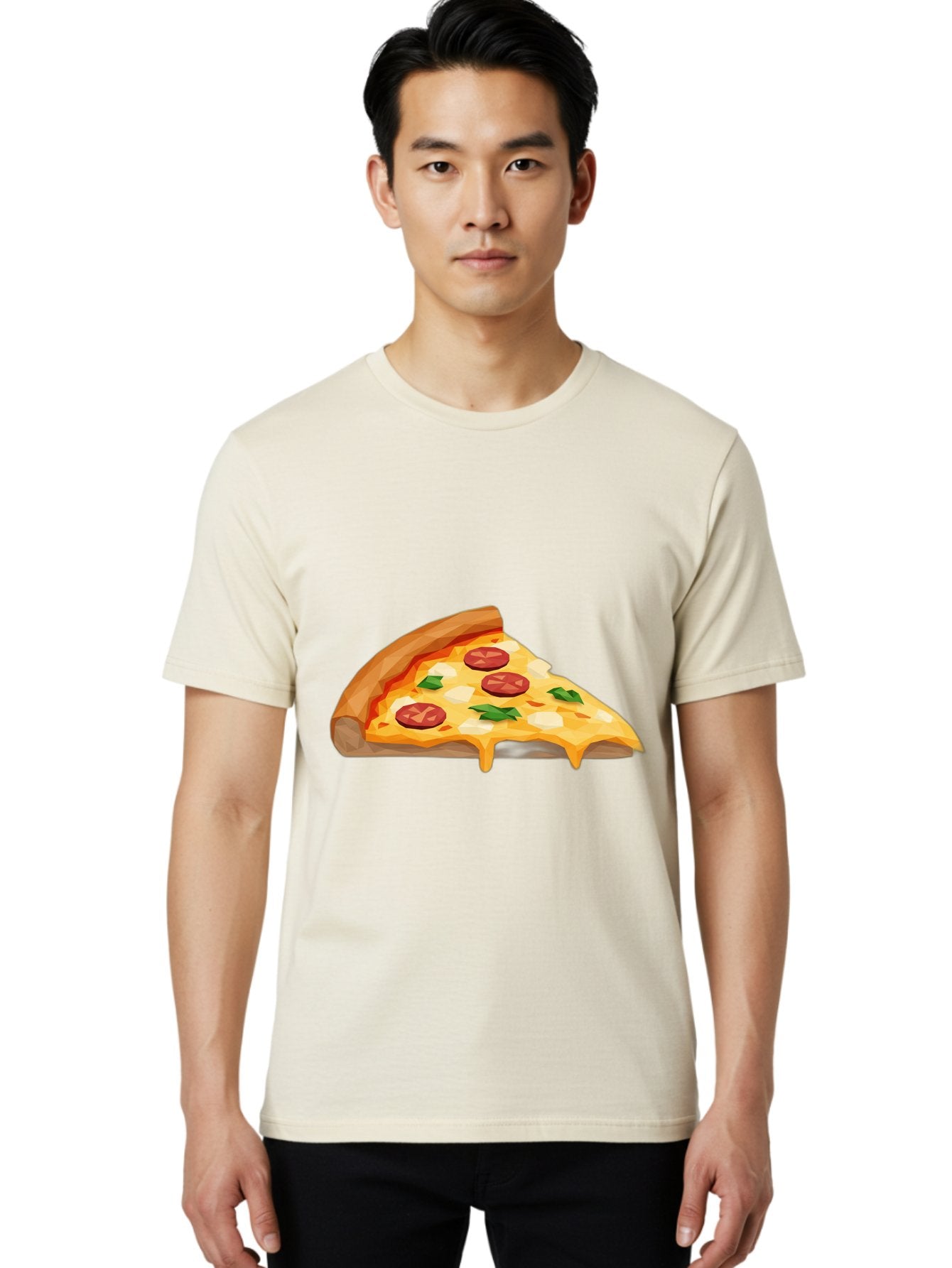 Pizza-Slice-16 Men'S Graphic Tee, 100% Cotton, Comfortable Casual Summer Wear, Machine Washable, Cheesy Pizza Slice, Melted Mozzarella Cheese, Pepperoni Toppings, Fresh Basil Leaves, Gooey Cheese Strings, Italian Cuisine, Savory Delight, Bac276 19