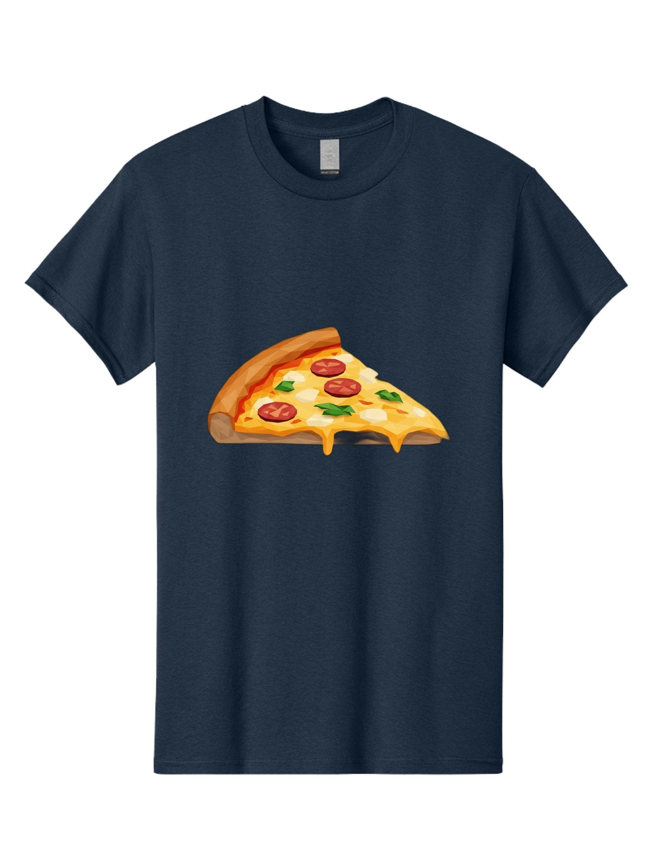Pizza-Slice-16 Men'S Graphic Tee, 100% Cotton, Comfortable Casual Summer Wear, Machine Washable, Cheesy Pizza Slice, Melted Mozzarella Cheese, Pepperoni Toppings, Fresh Basil Leaves, Gooey Cheese Strings, Italian Cuisine, Savory Delight, Bac276 15