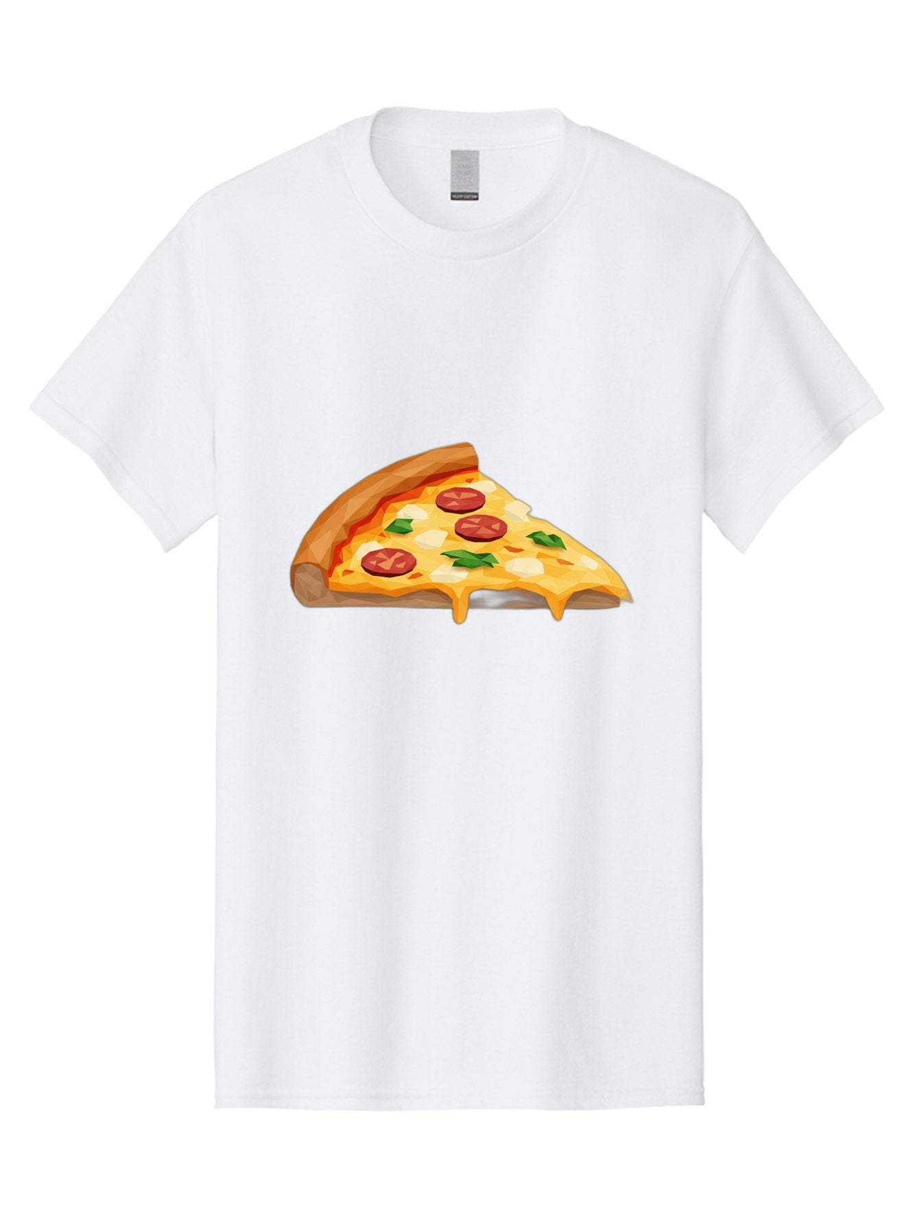 Pizza-Slice-16 Men'S Graphic Tee, 100% Cotton, Comfortable Casual Summer Wear, Machine Washable, Cheesy Pizza Slice, Melted Mozzarella Cheese, Pepperoni Toppings, Fresh Basil Leaves, Gooey Cheese Strings, Italian Cuisine, Savory Delight, Bac276 5
