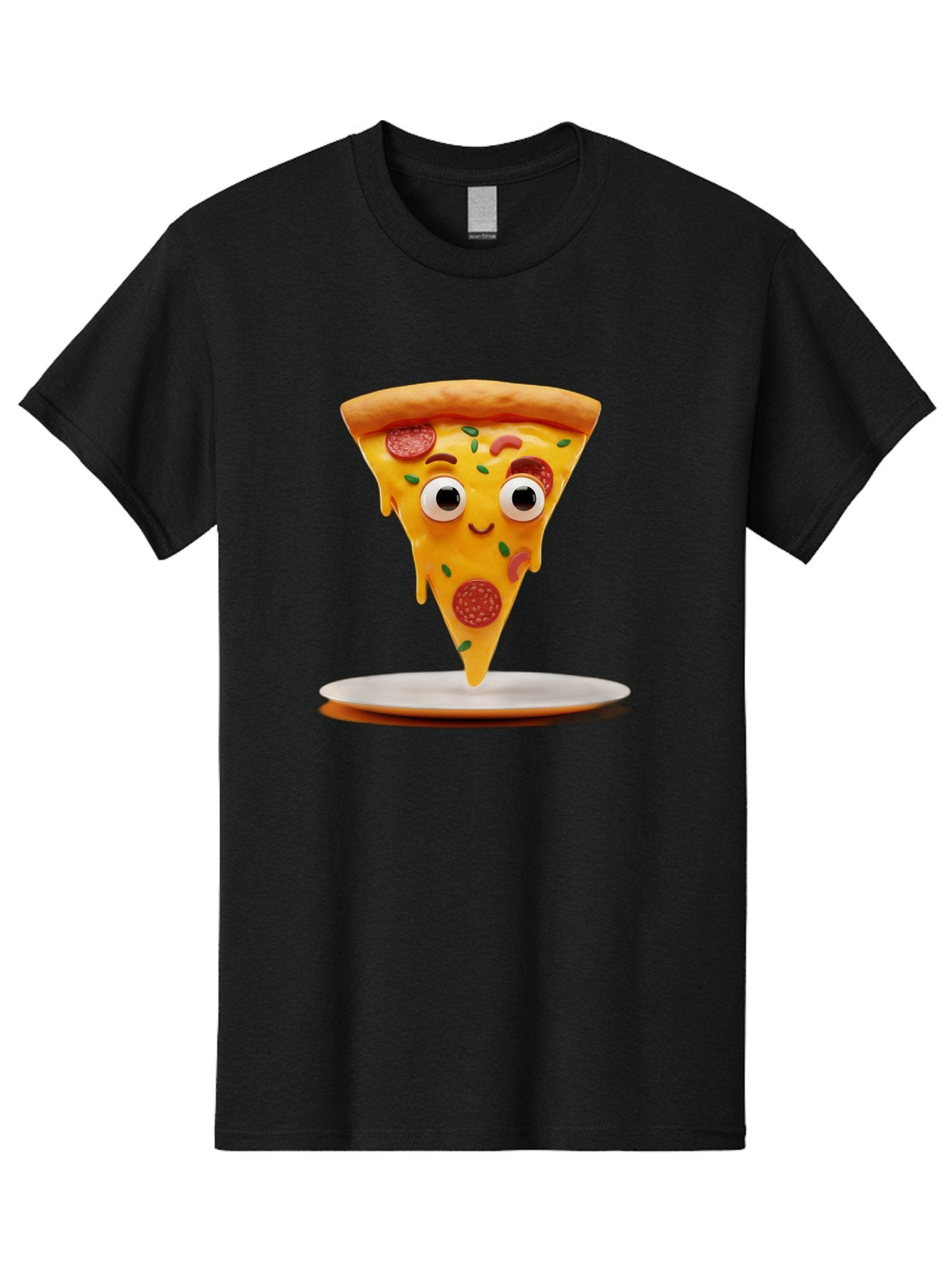 Pizza-Slice-17 Men'S Graphic Tee, 100% Cotton, Comfortable Casual Summer Wear, Machine Washable, Cartoon Pizza Slice, Melting Cheese, Pepperoni Toppings, Funny Eyes, Cute Smile, Italian Food, Delicious Meal, Foodie Humor, Comedic Relief, Bac277 7