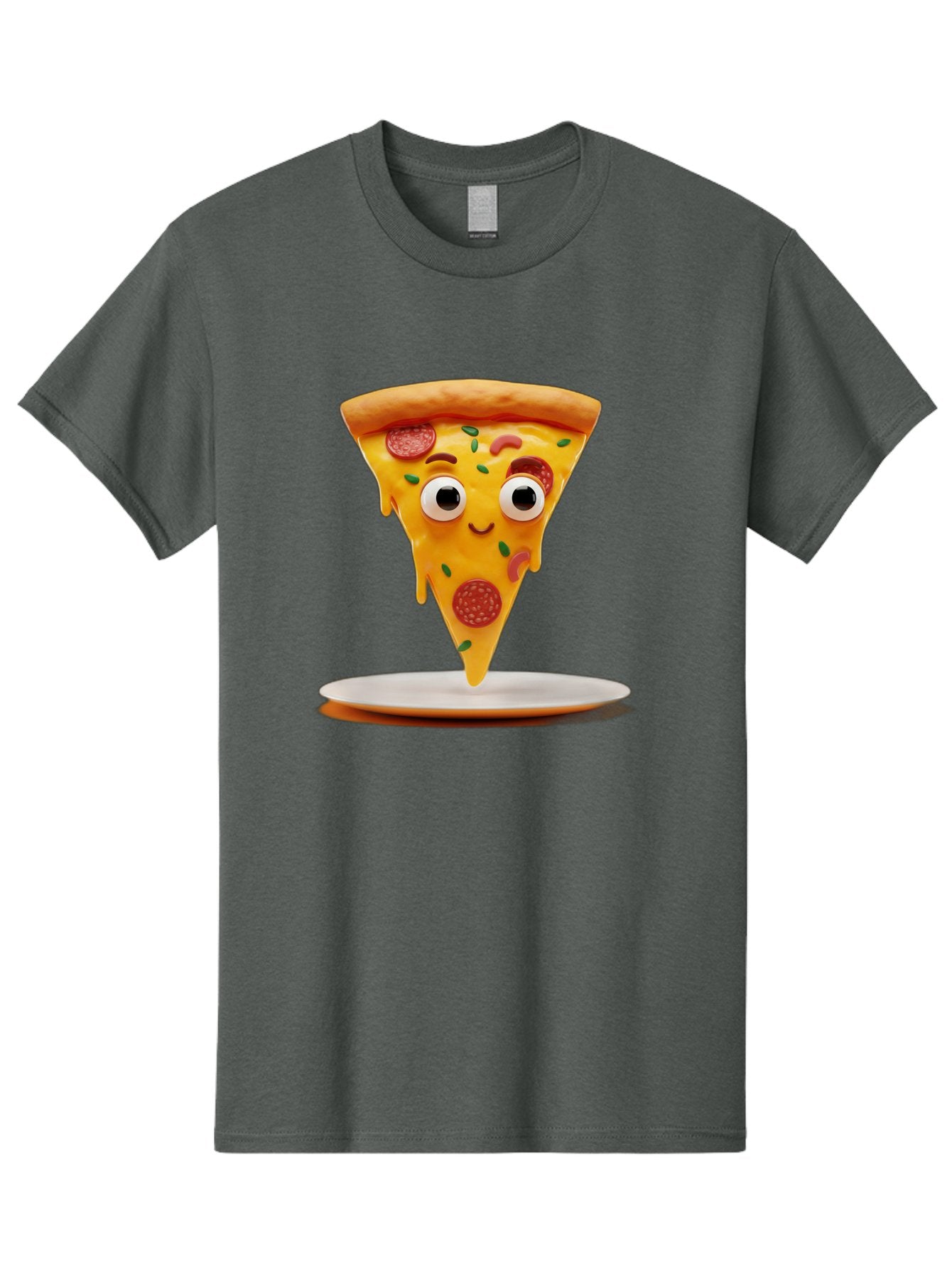 Pizza-Slice-17 Men'S Graphic Tee, 100% Cotton, Comfortable Casual Summer Wear, Machine Washable, Cartoon Pizza Slice, Melting Cheese, Pepperoni Toppings, Funny Eyes, Cute Smile, Italian Food, Delicious Meal, Foodie Humor, Comedic Relief, Bac277 4