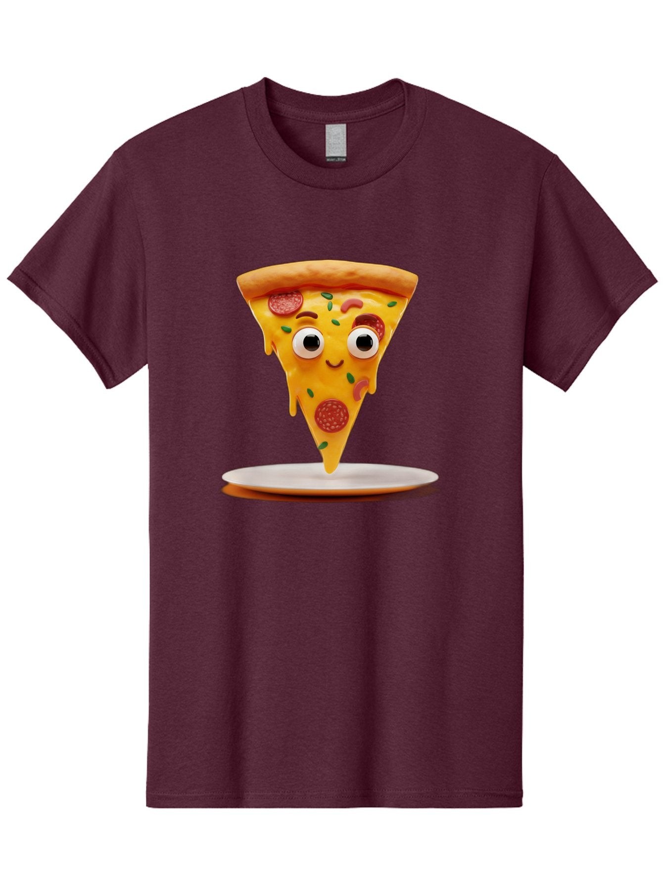 Pizza-Slice-17 Men'S Graphic Tee, 100% Cotton, Comfortable Casual Summer Wear, Machine Washable, Cartoon Pizza Slice, Melting Cheese, Pepperoni Toppings, Funny Eyes, Cute Smile, Italian Food, Delicious Meal, Foodie Humor, Comedic Relief, Bac277 5