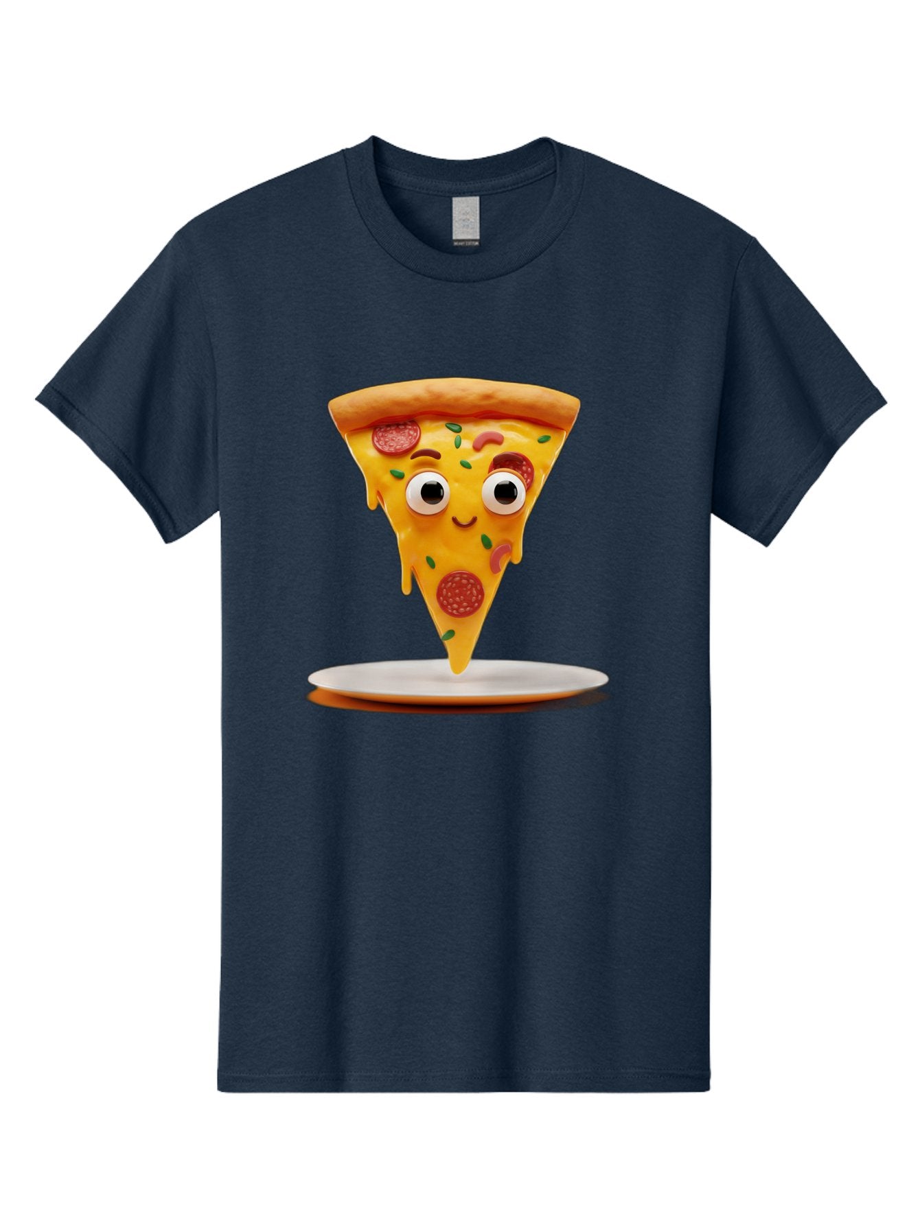 Pizza-Slice-17 Men'S Graphic Tee, 100% Cotton, Comfortable Casual Summer Wear, Machine Washable, Cartoon Pizza Slice, Melting Cheese, Pepperoni Toppings, Funny Eyes, Cute Smile, Italian Food, Delicious Meal, Foodie Humor, Comedic Relief, Bac277 9