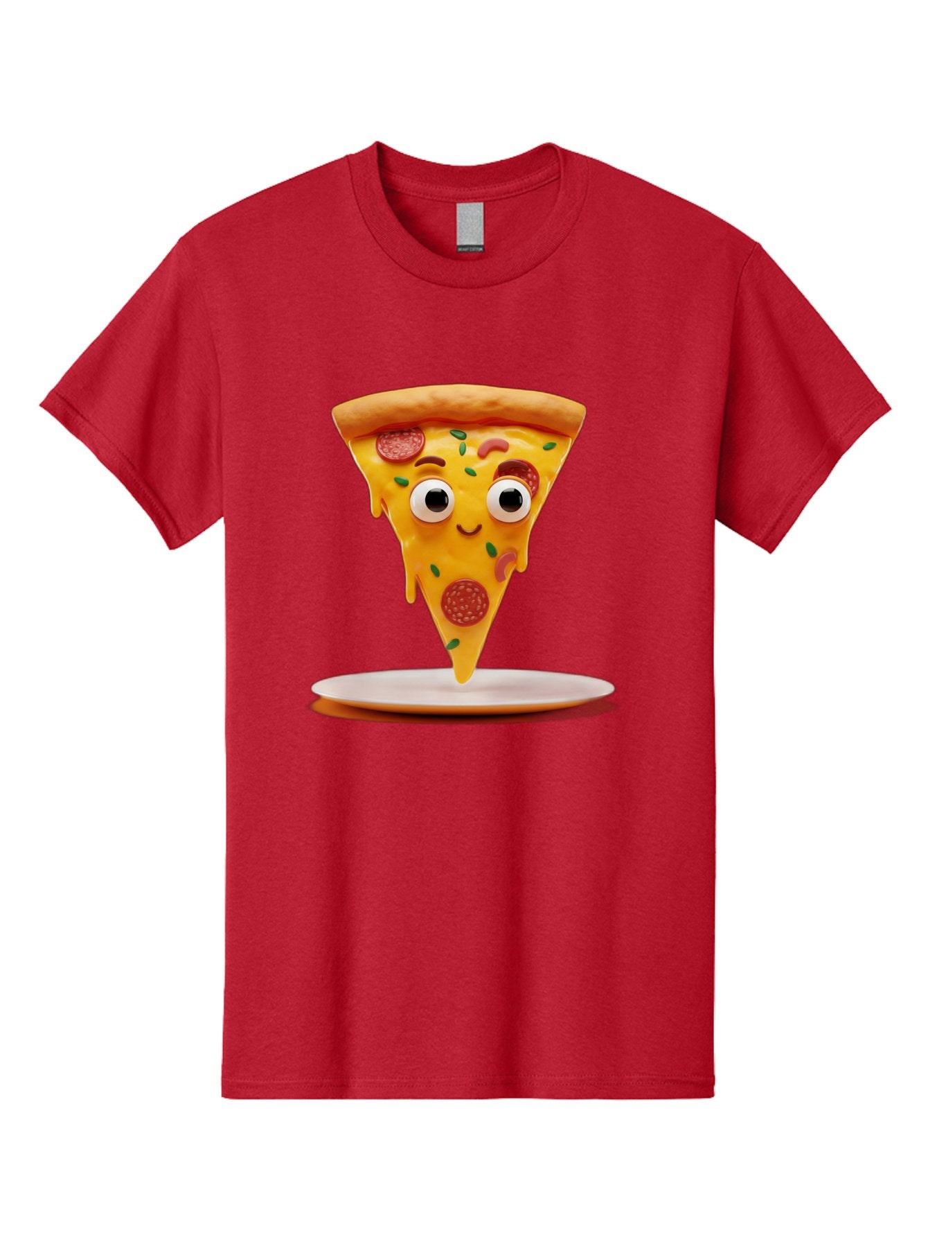 Pizza-Slice-17 Men'S Graphic Tee, 100% Cotton, Comfortable Casual Summer Wear, Machine Washable, Cartoon Pizza Slice, Melting Cheese, Pepperoni Toppings, Funny Eyes, Cute Smile, Italian Food, Delicious Meal, Foodie Humor, Comedic Relief, Bac277 13