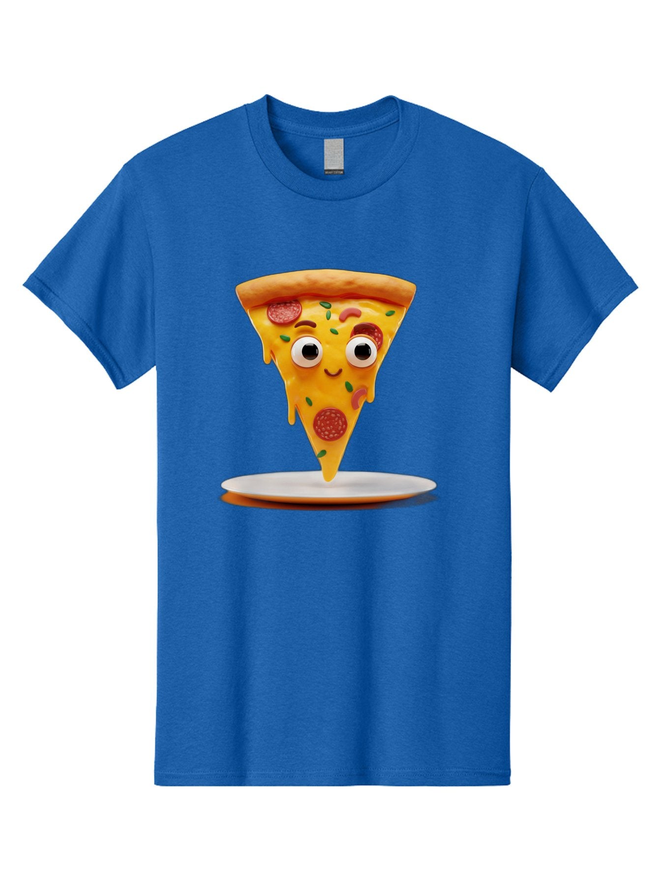 Pizza-Slice-17 Men'S Graphic Tee, 100% Cotton, Comfortable Casual Summer Wear, Machine Washable, Cartoon Pizza Slice, Melting Cheese, Pepperoni Toppings, Funny Eyes, Cute Smile, Italian Food, Delicious Meal, Foodie Humor, Comedic Relief, Bac277 6