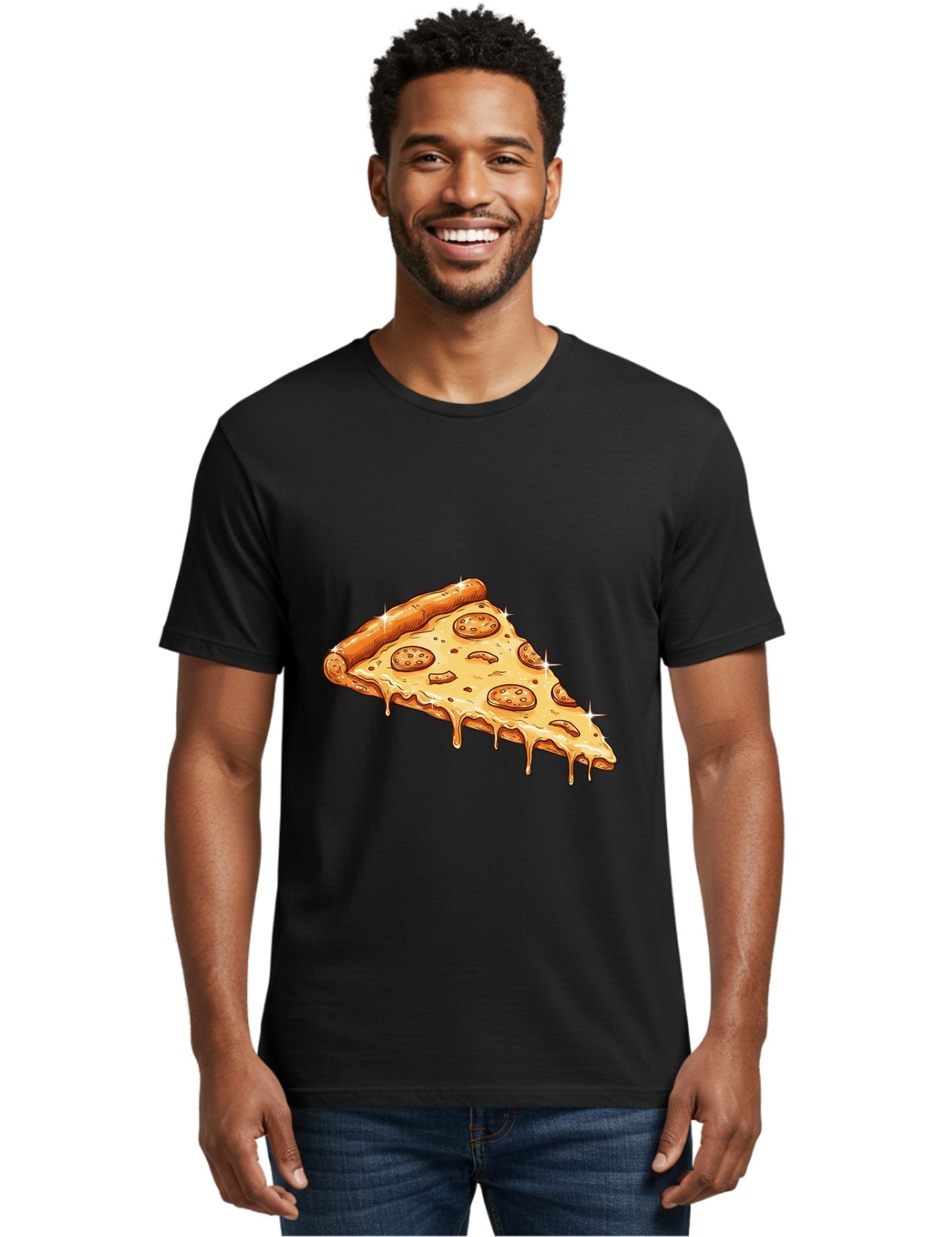 Pizza-Slice-18 Men'S Graphic Tee, 100% Cotton, Comfortable Casual Summer Wear, Machine Washable, Cheesy Pizza Slice, Pepperoni Pizza, Gooey Cheese, Delicious Food, Pizza Toppings, Tasty Treat, Italian Cuisine, Melty Cheese, Savory Delight Bac278 23