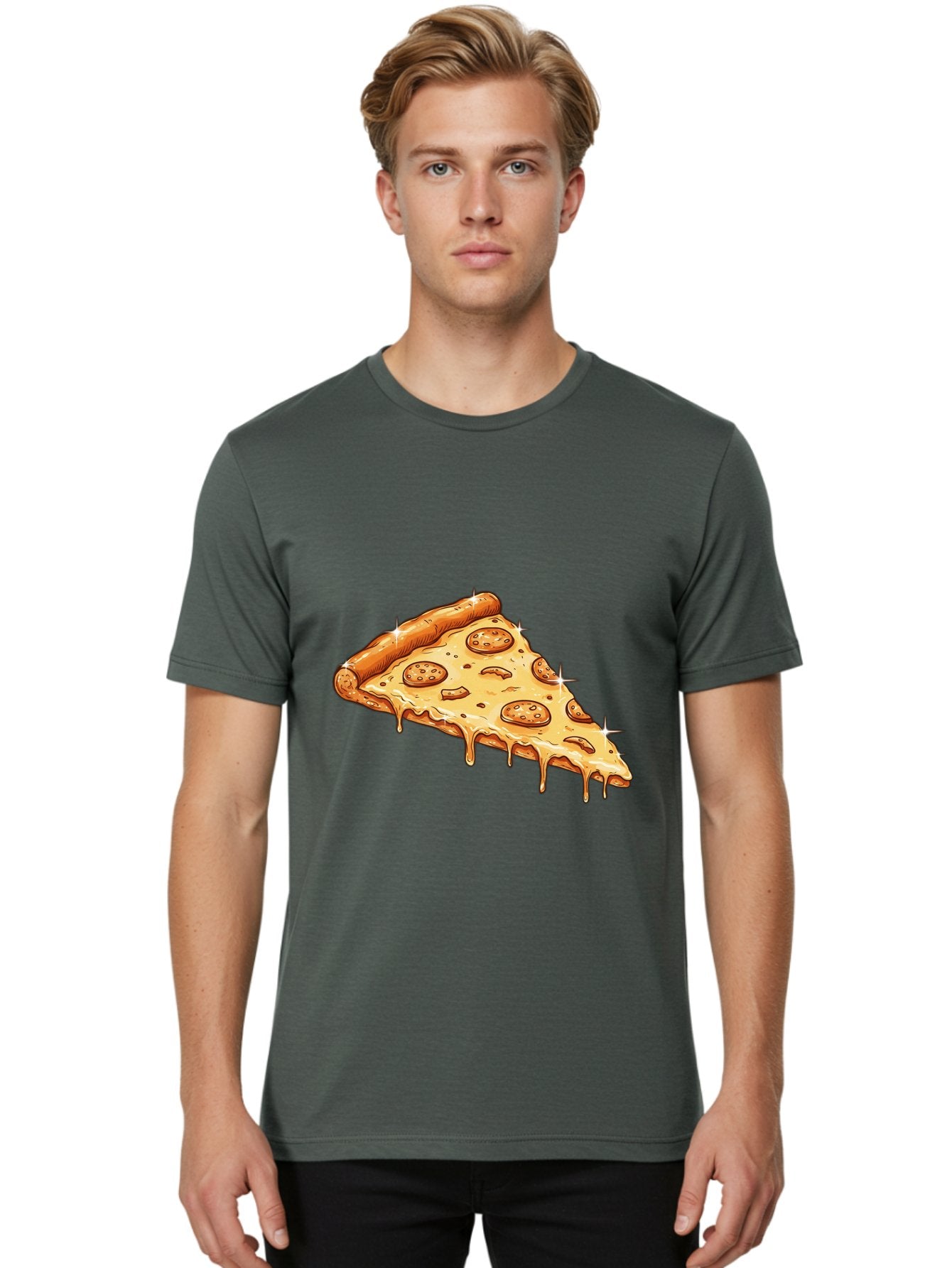 Pizza-Slice-18 Men'S Graphic Tee, 100% Cotton, Comfortable Casual Summer Wear, Machine Washable, Cheesy Pizza Slice, Pepperoni Pizza, Gooey Cheese, Delicious Food, Pizza Toppings, Tasty Treat, Italian Cuisine, Melty Cheese, Savory Delight Bac278 19