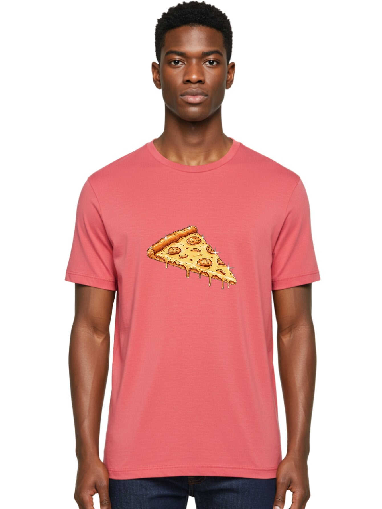 Pizza-Slice-18 Men'S Graphic Tee, 100% Cotton, Comfortable Casual Summer Wear, Machine Washable, Cheesy Pizza Slice, Pepperoni Pizza, Gooey Cheese, Delicious Food, Pizza Toppings, Tasty Treat, Italian Cuisine, Melty Cheese, Savory Delight Bac278 16