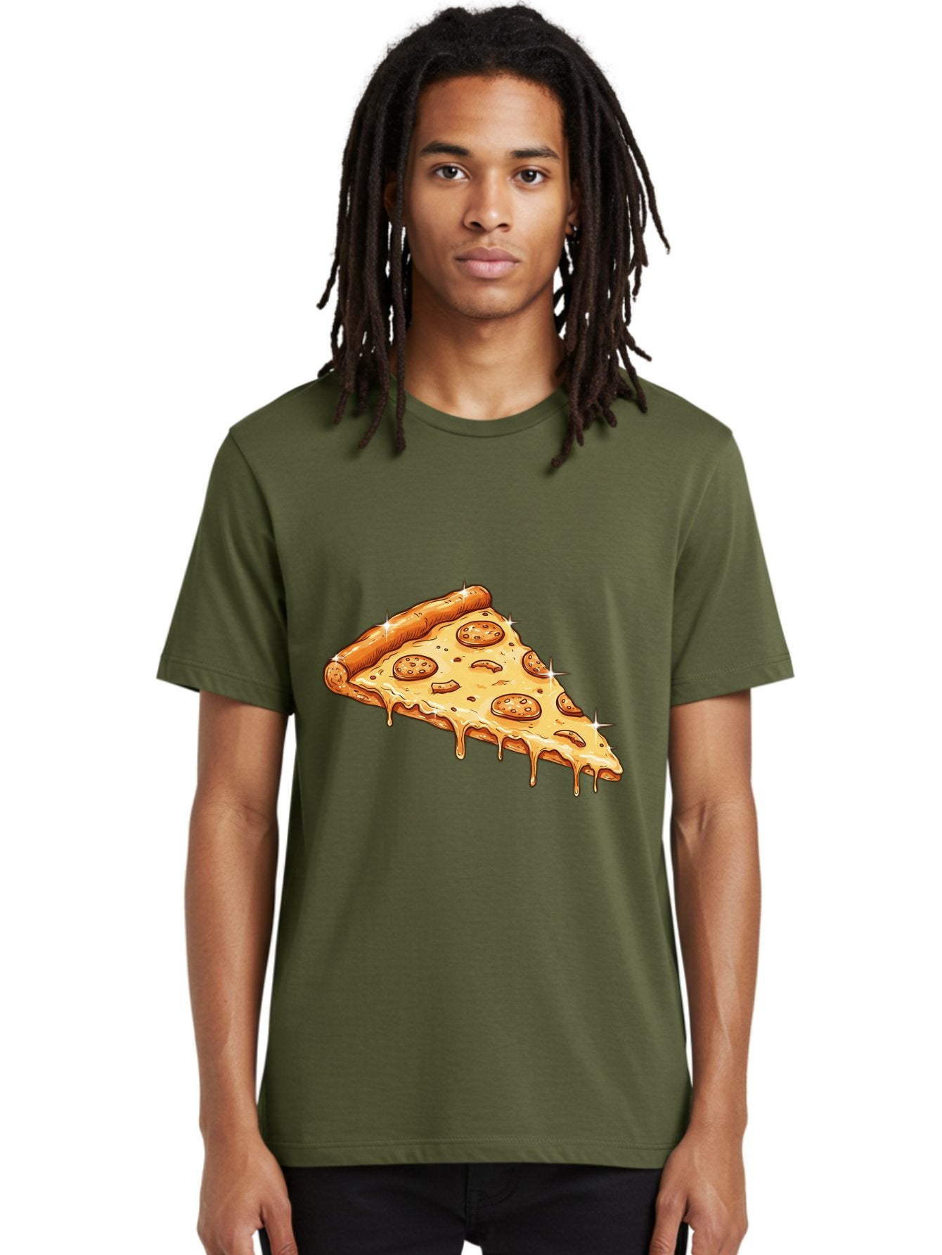 Pizza-Slice-18 Men'S Graphic Tee, 100% Cotton, Comfortable Casual Summer Wear, Machine Washable, Cheesy Pizza Slice, Pepperoni Pizza, Gooey Cheese, Delicious Food, Pizza Toppings, Tasty Treat, Italian Cuisine, Melty Cheese, Savory Delight Bac278 25