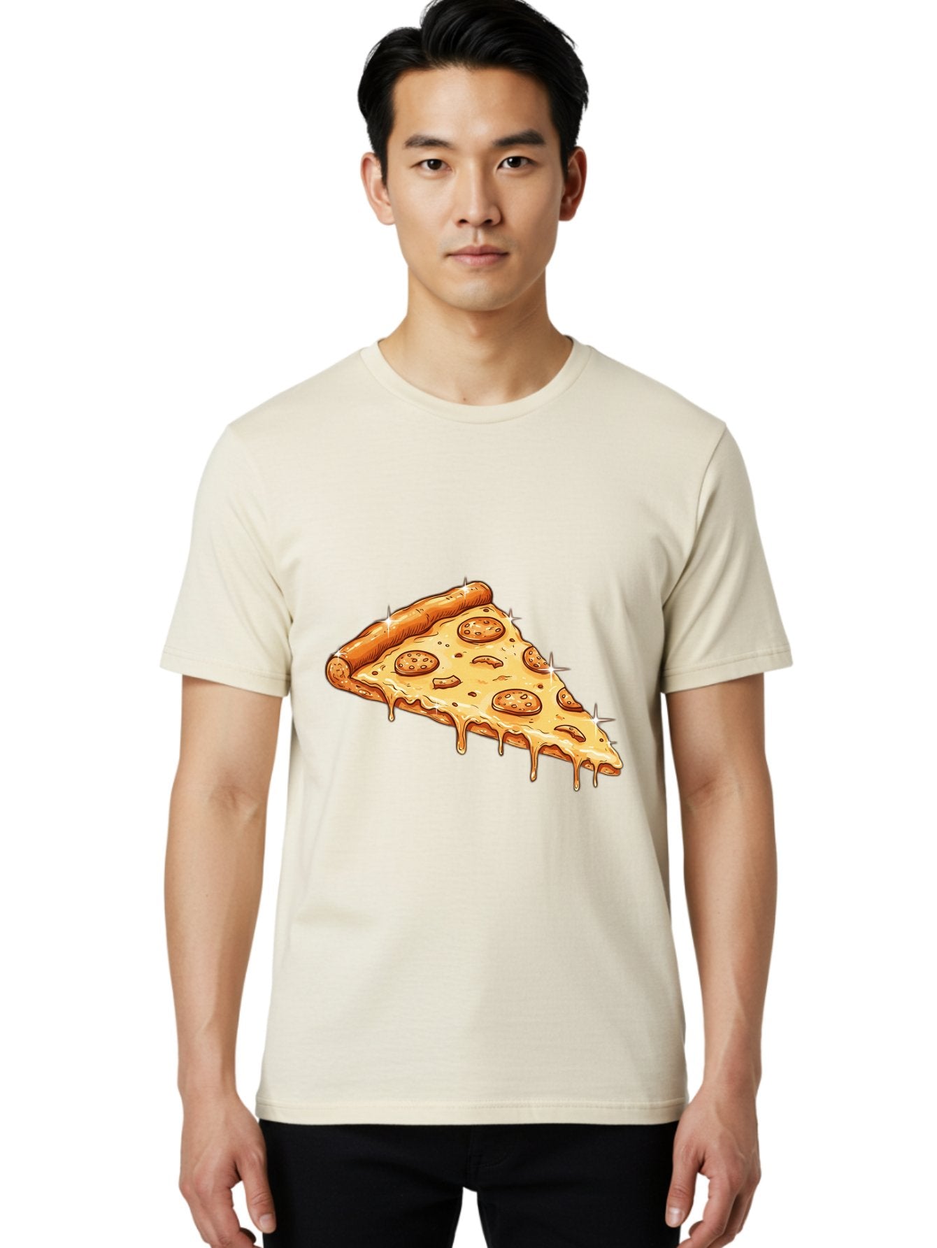Pizza-Slice-18 Men'S Graphic Tee, 100% Cotton, Comfortable Casual Summer Wear, Machine Washable, Cheesy Pizza Slice, Pepperoni Pizza, Gooey Cheese, Delicious Food, Pizza Toppings, Tasty Treat, Italian Cuisine, Melty Cheese, Savory Delight Bac278 26