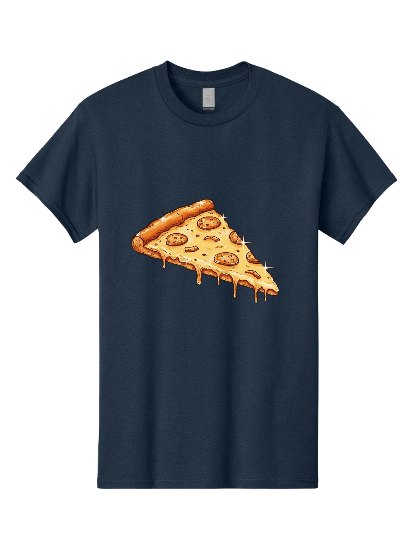 Pizza-Slice-18 Men'S Graphic Tee, 100% Cotton, Comfortable Casual Summer Wear, Machine Washable, Cheesy Pizza Slice, Pepperoni Pizza, Gooey Cheese, Delicious Food, Pizza Toppings, Tasty Treat, Italian Cuisine, Melty Cheese, Savory Delight Bac278