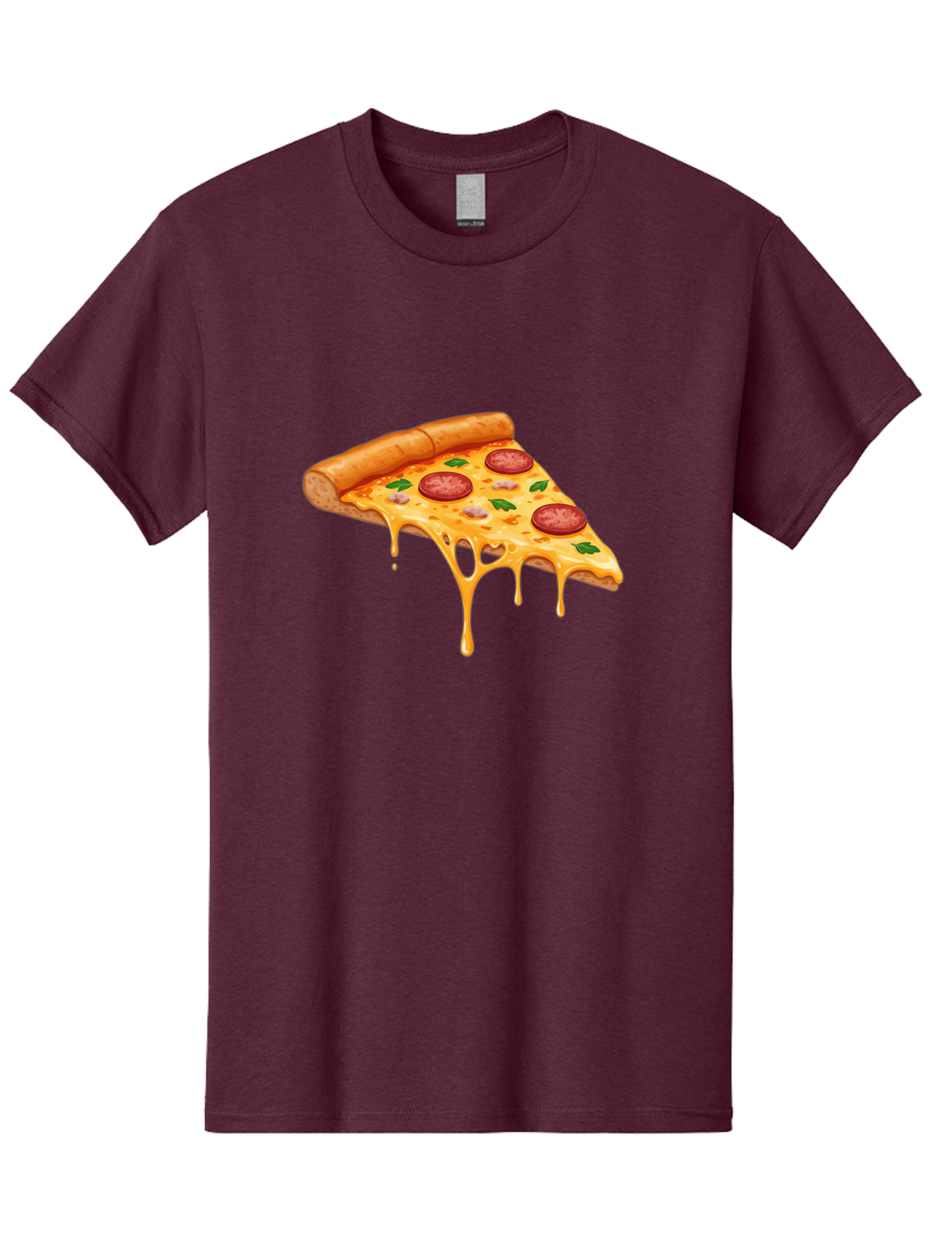 Pizza-Slice-19 Men'S Graphic Tee, 100% Cotton, Comfortable Casual Summer Wear, Machine Washable, Pepperoni Pizza Slice, Melted Cheese, Gooey Cheese, Pepperoni, Basil, Italian Food, Pizza Lover, Cheesy Goodness, Savory Delight, Foodie, Bac279 14
