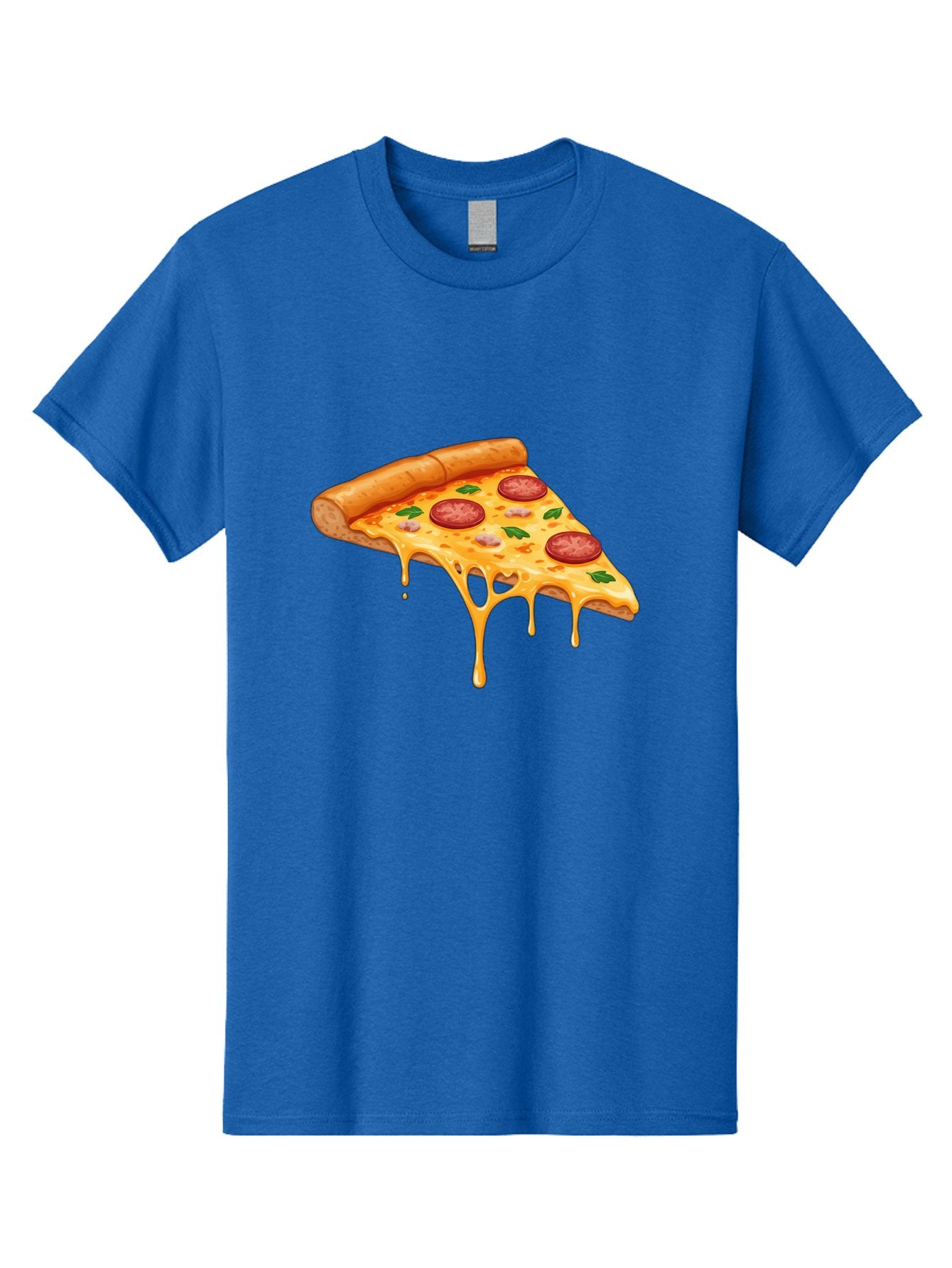 Pizza-Slice-19 Men'S Graphic Tee, 100% Cotton, Comfortable Casual Summer Wear, Machine Washable, Pepperoni Pizza Slice, Melted Cheese, Gooey Cheese, Pepperoni, Basil, Italian Food, Pizza Lover, Cheesy Goodness, Savory Delight, Foodie, Bac279 14