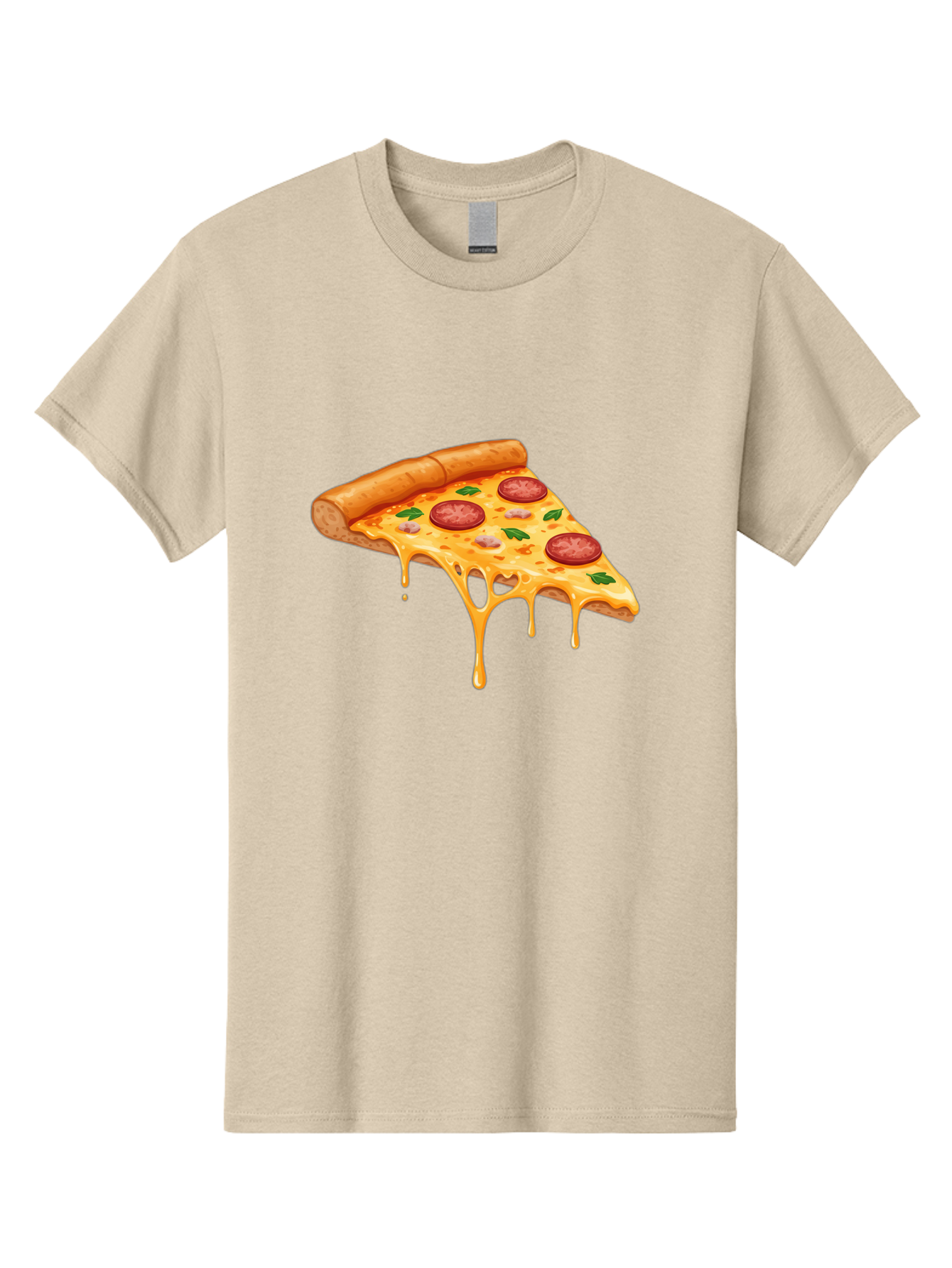 Pizza-Slice-19 Men'S Graphic Tee, 100% Cotton, Comfortable Casual Summer Wear, Machine Washable, Pepperoni Pizza Slice, Melted Cheese, Gooey Cheese, Pepperoni, Basil, Italian Food, Pizza Lover, Cheesy Goodness, Savory Delight, Foodie, Bac279 10