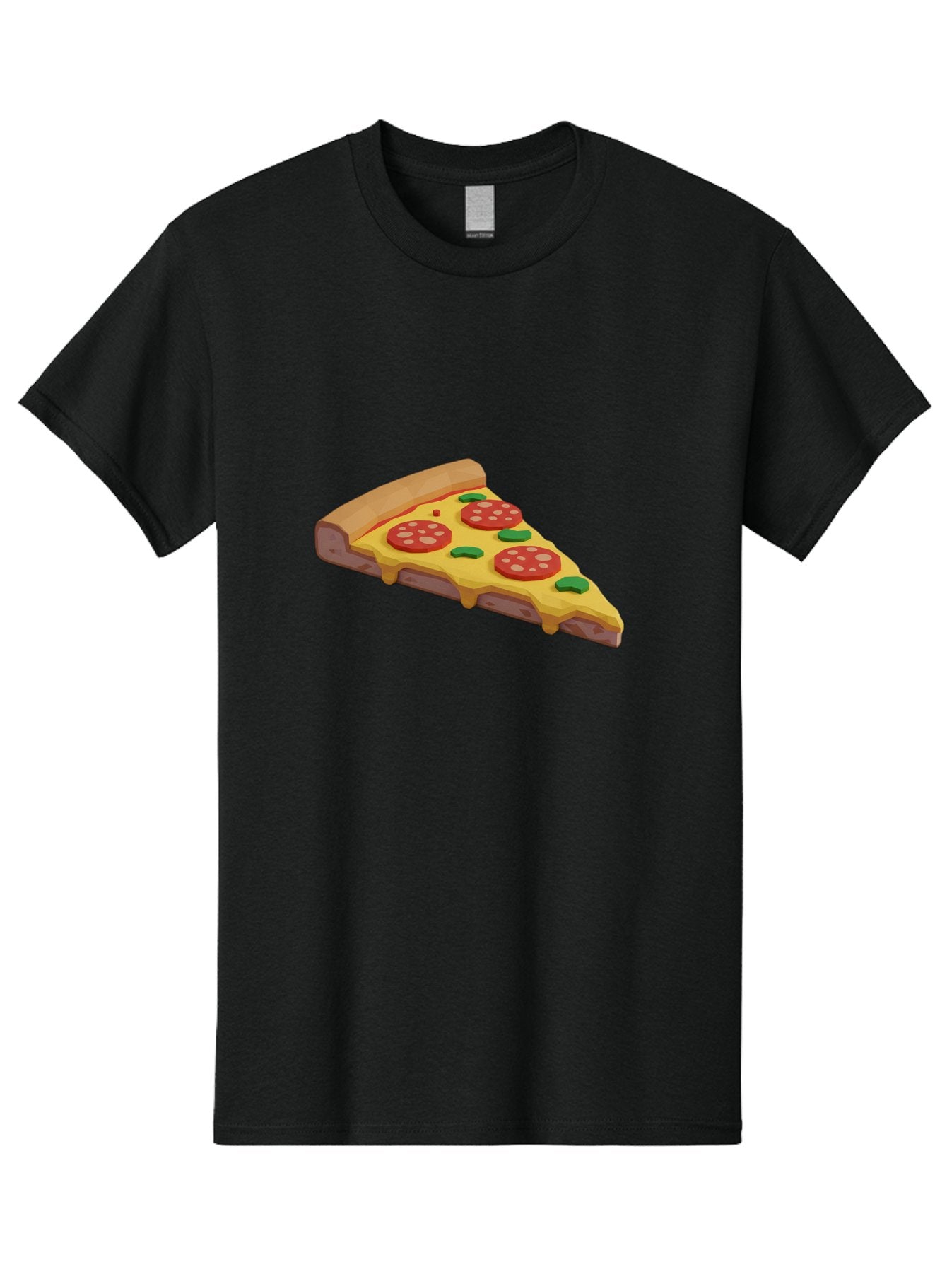 Pizza-Slice-2 Men'S Graphic Tee, 100% Cotton, Comfortable Casual Summer Wear, Machine Washable, Delicious Pizza, Pizza Slice, Cheese, Pepperoni, Basil, Italian Food, Mouth-Watering, Foodie, Tasty, Appetizing, Savory, Hunger, Takeout, Dinner Bac280