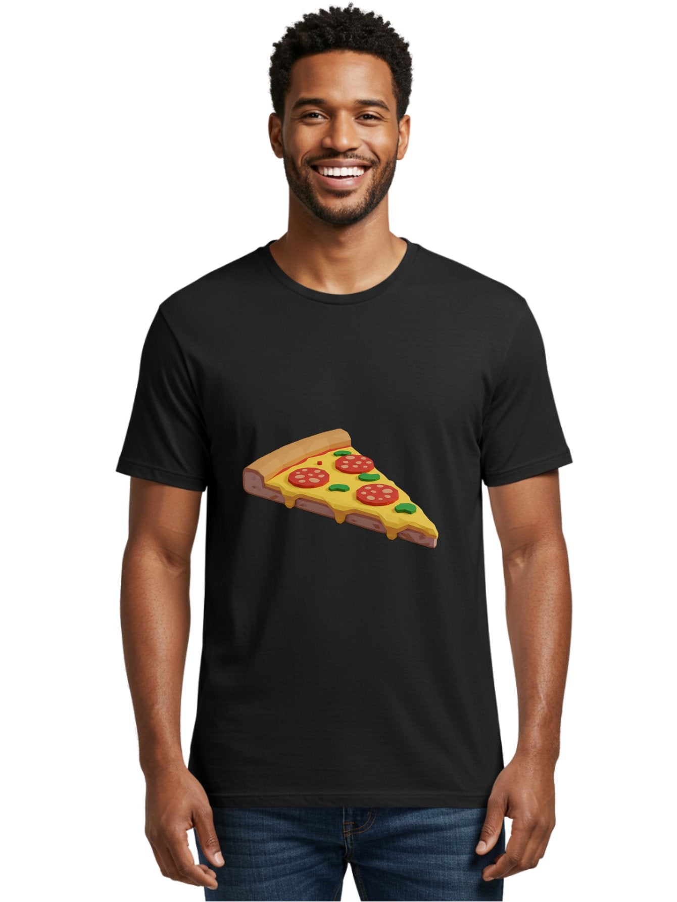 Pizza-Slice-2 Men'S Graphic Tee, 100% Cotton, Comfortable Casual Summer Wear, Machine Washable, Delicious Pizza, Pizza Slice, Cheese, Pepperoni, Basil, Italian Food, Mouth-Watering, Foodie, Tasty, Appetizing, Savory, Hunger, Takeout, Dinner Bac280 21