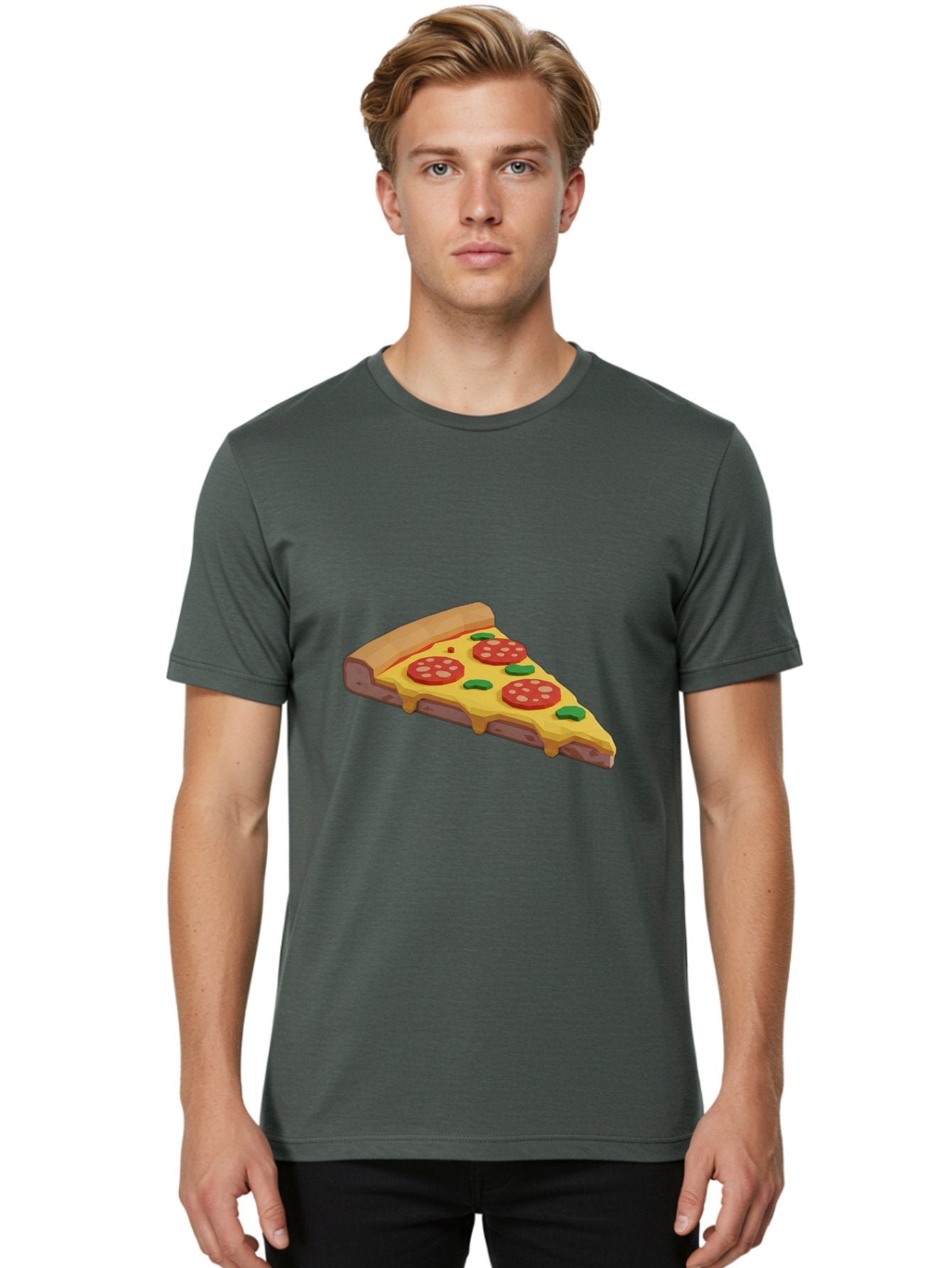 Pizza-Slice-2 Men'S Graphic Tee, 100% Cotton, Comfortable Casual Summer Wear, Machine Washable, Delicious Pizza, Pizza Slice, Cheese, Pepperoni, Basil, Italian Food, Mouth-Watering, Foodie, Tasty, Appetizing, Savory, Hunger, Takeout, Dinner Bac280 16