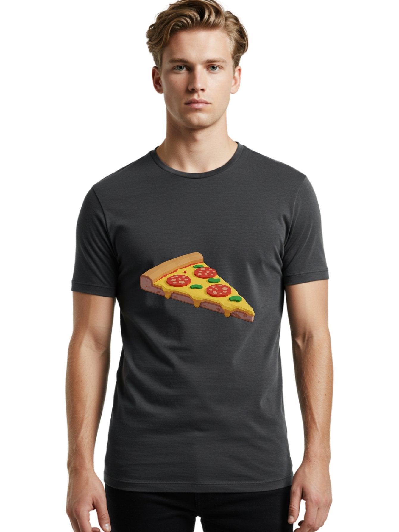 Pizza-Slice-2 Men'S Graphic Tee, 100% Cotton, Comfortable Casual Summer Wear, Machine Washable, Delicious Pizza, Pizza Slice, Cheese, Pepperoni, Basil, Italian Food, Mouth-Watering, Foodie, Tasty, Appetizing, Savory, Hunger, Takeout, Dinner Bac280 29