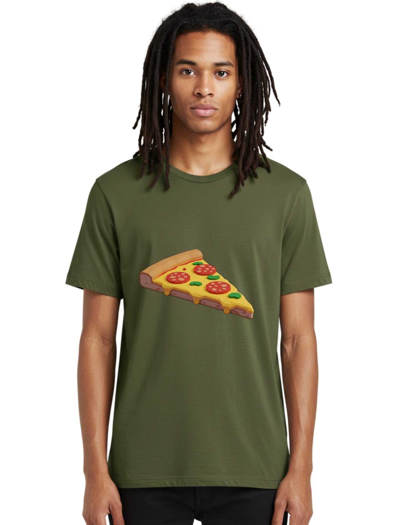 Pizza-Slice-2 Men'S Graphic Tee, 100% Cotton, Comfortable Casual Summer Wear, Machine Washable, Delicious Pizza, Pizza Slice, Cheese, Pepperoni, Basil, Italian Food, Mouth-Watering, Foodie, Tasty, Appetizing, Savory, Hunger, Takeout, Dinner Bac280 25