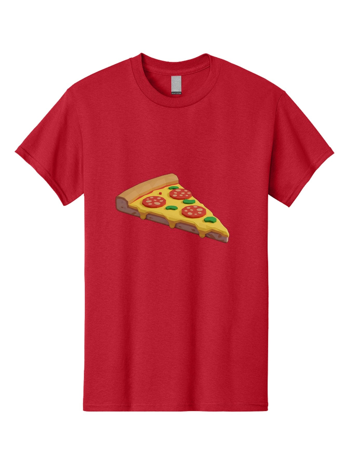 Pizza-Slice-2 Men'S Graphic Tee, 100% Cotton, Comfortable Casual Summer Wear, Machine Washable, Delicious Pizza, Pizza Slice, Cheese, Pepperoni, Basil, Italian Food, Mouth-Watering, Foodie, Tasty, Appetizing, Savory, Hunger, Takeout, Dinner Bac280