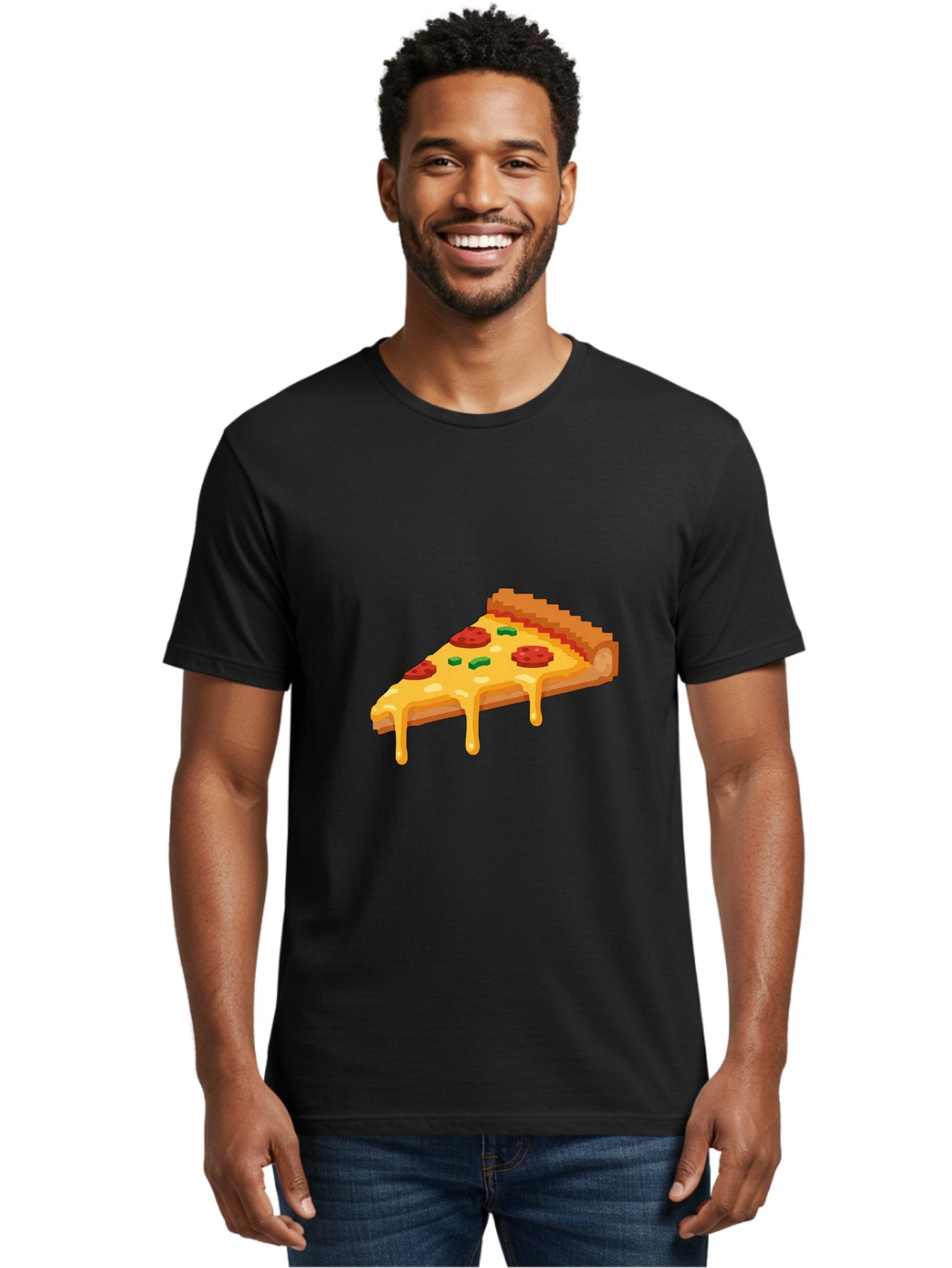 Pizza-Slice-20 Men'S Graphic Tee, 100% Cotton, Comfortable Casual Summer Wear, Machine Washable, Cheesy Pizza, Pepperoni Pizza, Pizza Topping, Melted Cheese, Food Illustration, Cartoon Food, Italian Cuisine, Pizza Slice, Savory Treat, Bac281 25