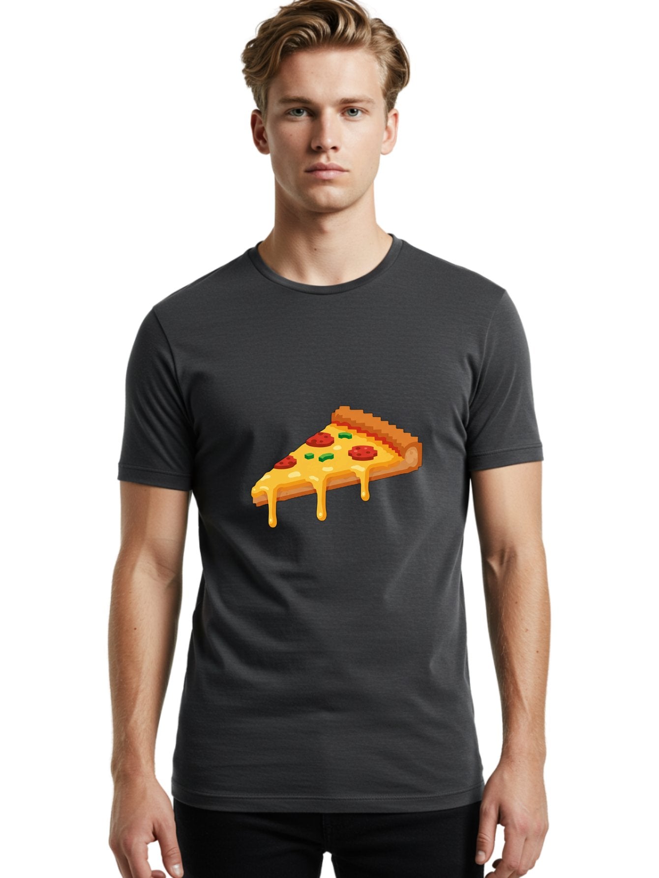 Pizza-Slice-20 Men'S Graphic Tee, 100% Cotton, Comfortable Casual Summer Wear, Machine Washable, Cheesy Pizza, Pepperoni Pizza, Pizza Topping, Melted Cheese, Food Illustration, Cartoon Food, Italian Cuisine, Pizza Slice, Savory Treat, Bac281 16