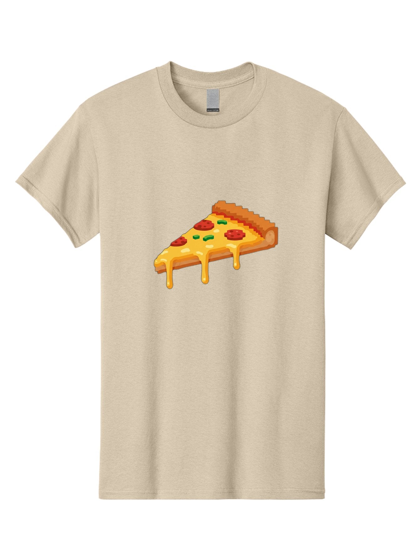 Pizza-Slice-20 Men'S Graphic Tee, 100% Cotton, Comfortable Casual Summer Wear, Machine Washable, Cheesy Pizza, Pepperoni Pizza, Pizza Topping, Melted Cheese, Food Illustration, Cartoon Food, Italian Cuisine, Pizza Slice, Savory Treat, Bac281