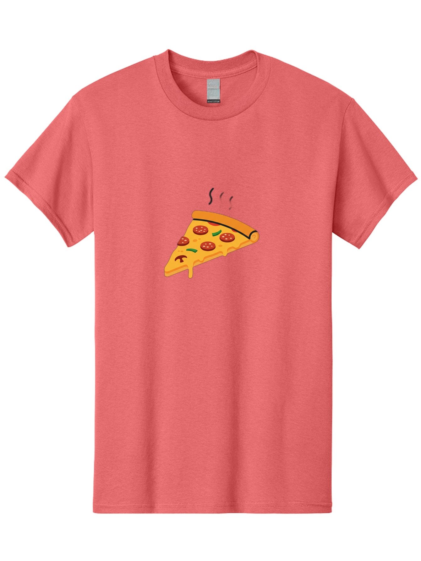 Pizza-Slice-21 Men'S Graphic Tee, 100% Cotton, Comfortable Casual Summer Wear, Machine Washable, Pepperoni Pizza Slice, Melted Cheese, Green Peppers, Hot Food, Cartoon Style, Savory Delight, Freshly Baked Pizza, Tasty Treat, Gooey Strings Bac282 10
