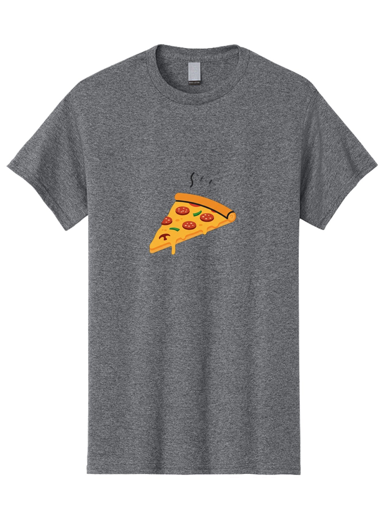 Pizza-Slice-21 Men'S Graphic Tee, 100% Cotton, Comfortable Casual Summer Wear, Machine Washable, Pepperoni Pizza Slice, Melted Cheese, Green Peppers, Hot Food, Cartoon Style, Savory Delight, Freshly Baked Pizza, Tasty Treat, Gooey Strings Bac282 4
